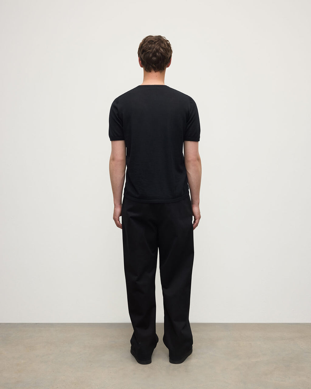 Johnstons of Elgin - Boyd Black Superfine Cashmere T - Shirt