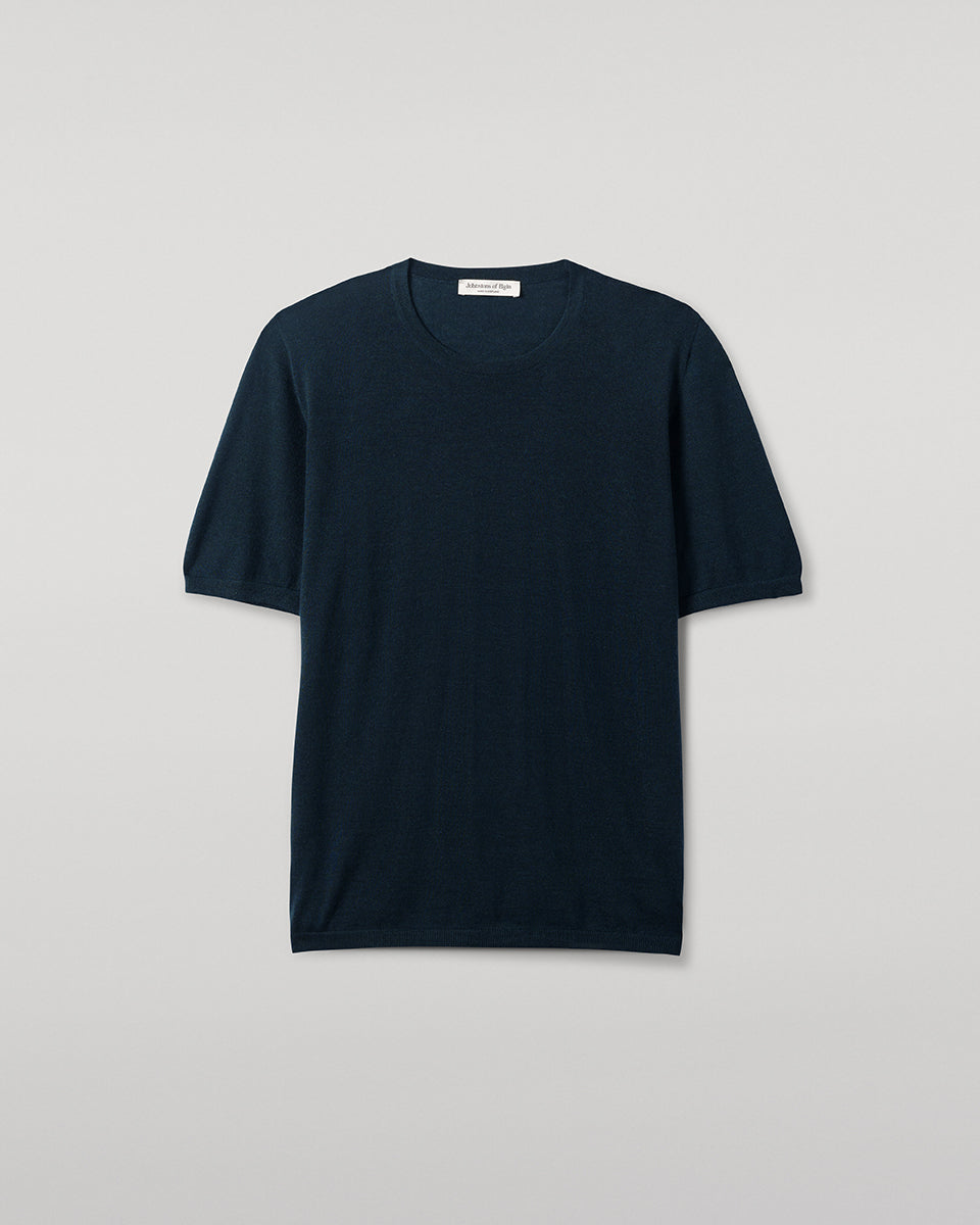 Johnstons of Elgin - Boyd Bottle Green Superfine Cashmere T - Shirt