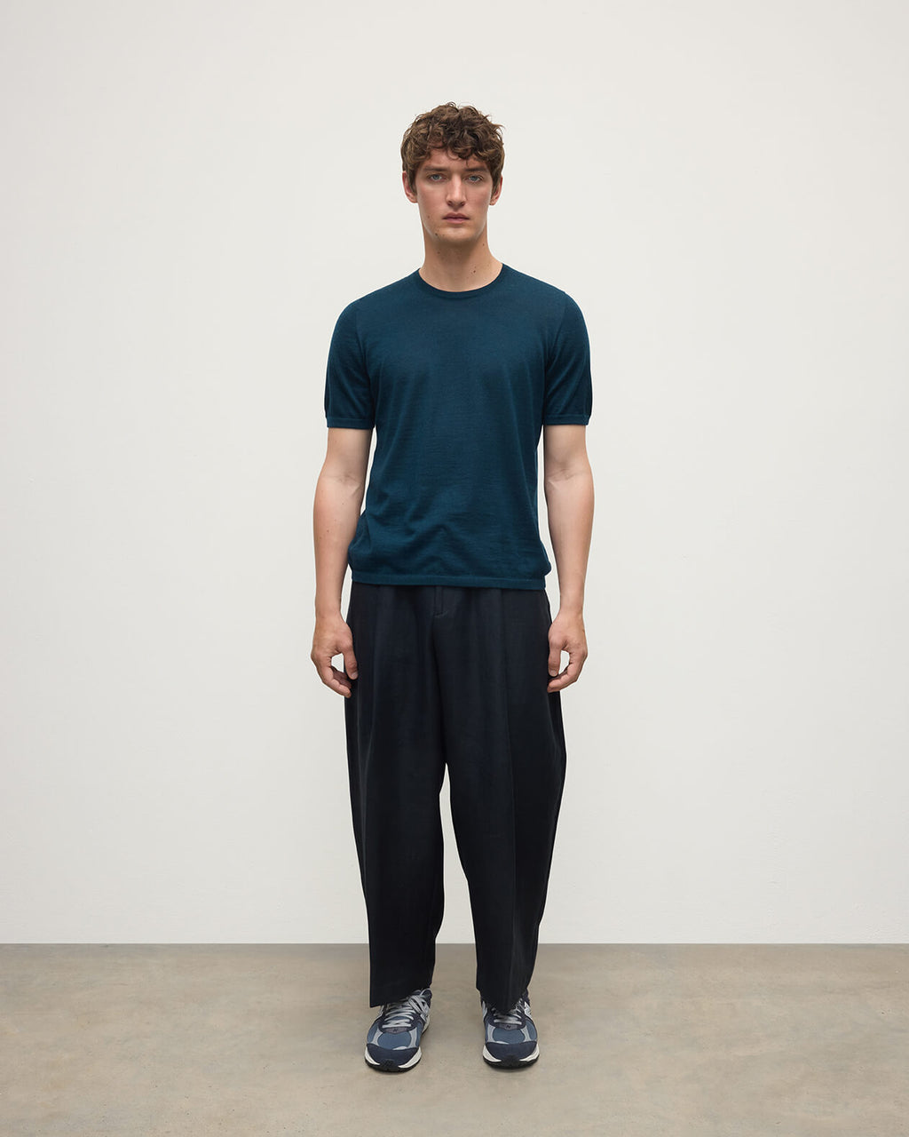 Johnstons of Elgin - Boyd Bottle Green Superfine Cashmere T - Shirt