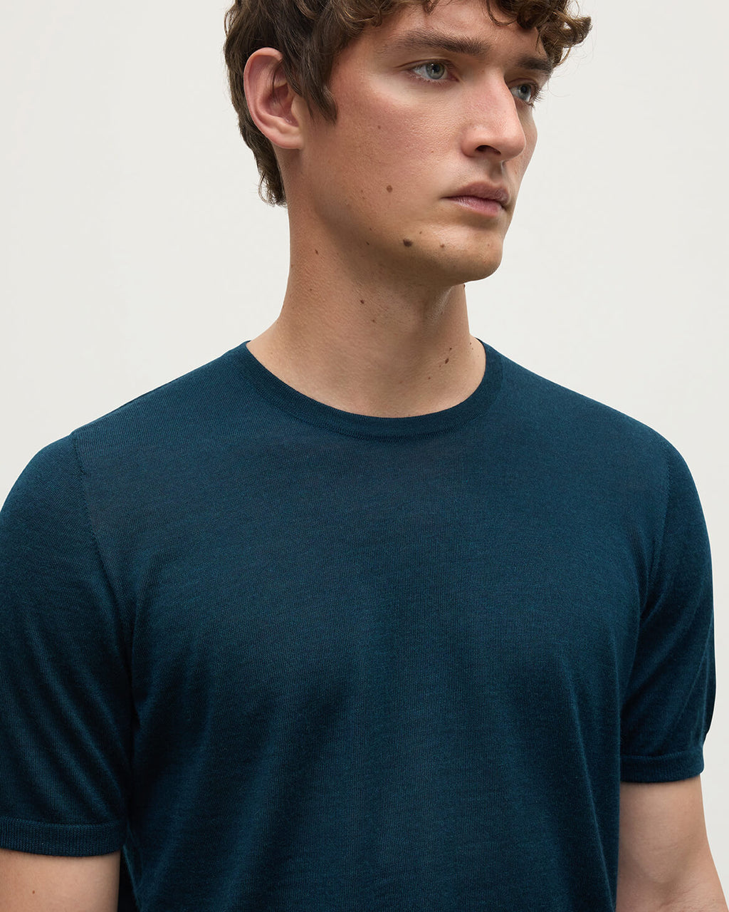 Johnstons of Elgin - Boyd Bottle Green Superfine Cashmere T - Shirt