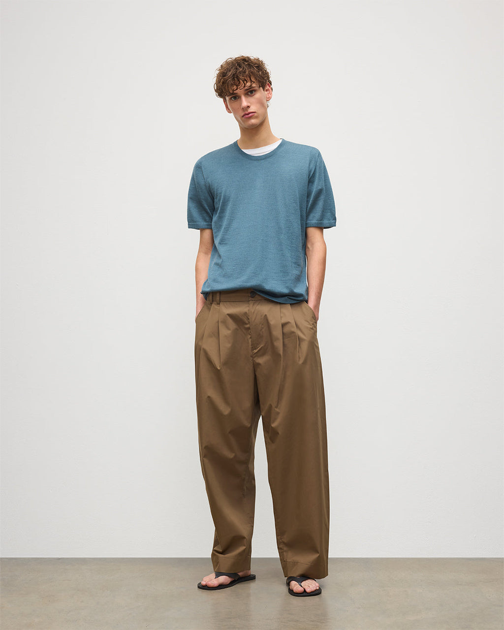 Johnstons of Elgin - Boyd Blue Superfine Cashmere T - Shirt