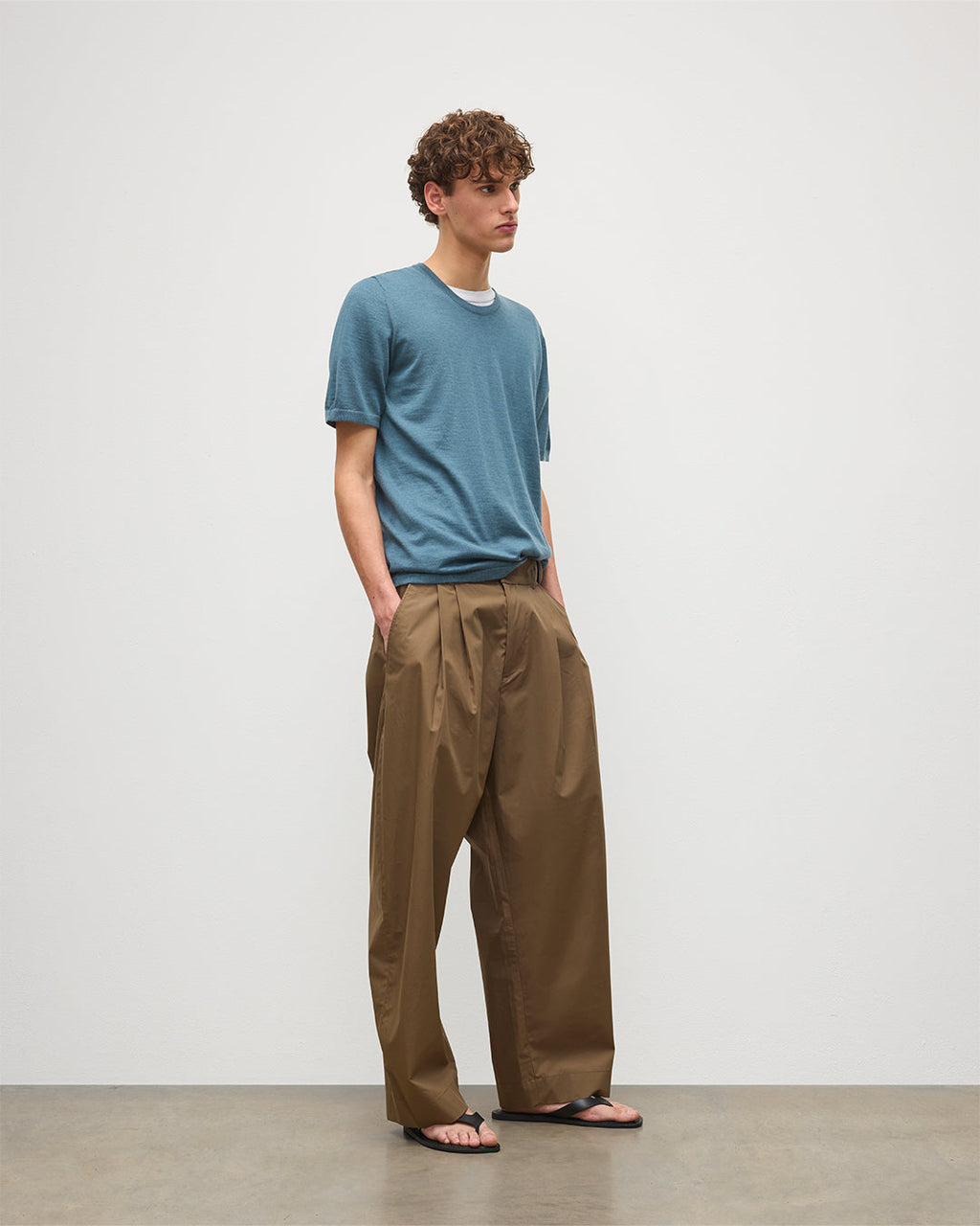 Johnstons of Elgin - Boyd Blue Superfine Cashmere T - Shirt