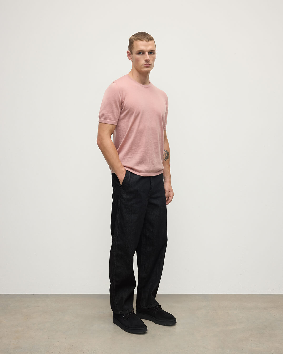 Johnstons of Elgin - Pink Superfine Cashmere T - Shirt