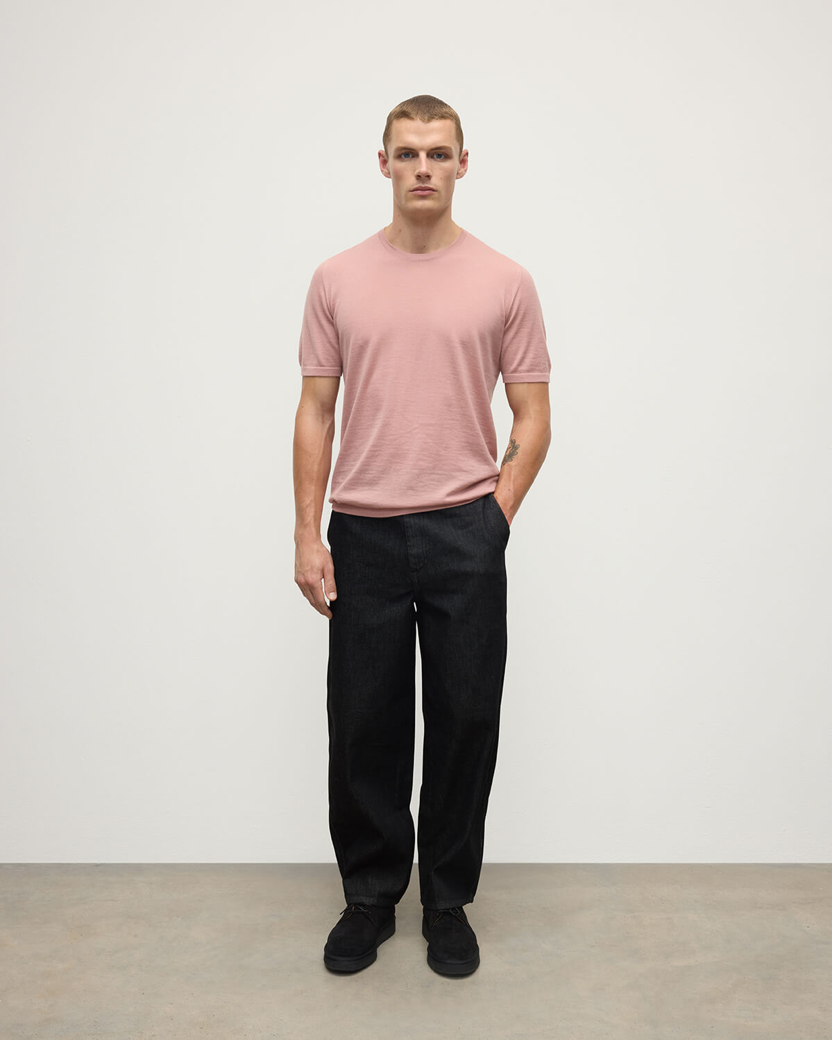 Johnstons of Elgin - Pink Superfine Cashmere T - Shirt