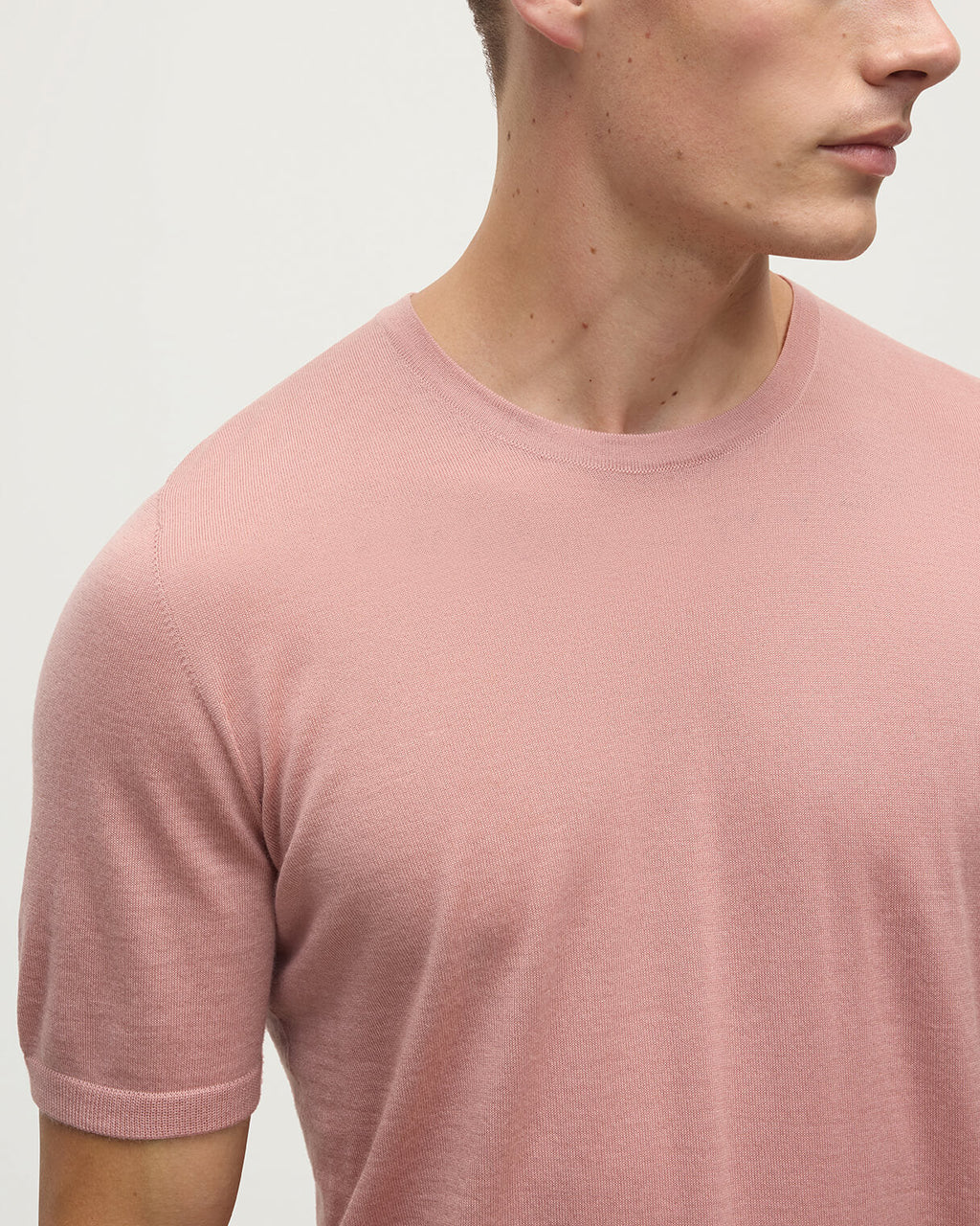 Johnstons of Elgin - Pink Superfine Cashmere T - Shirt
