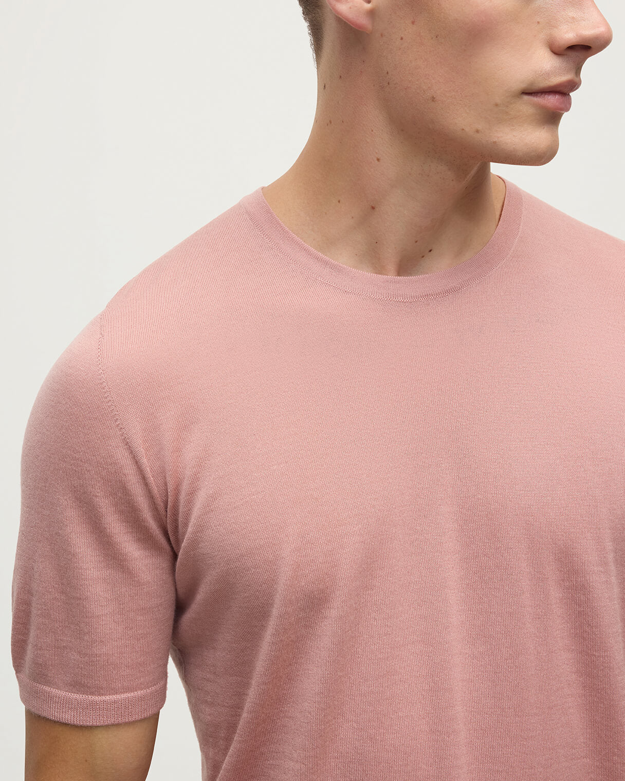Johnstons of Elgin - Pink Superfine Cashmere T - Shirt