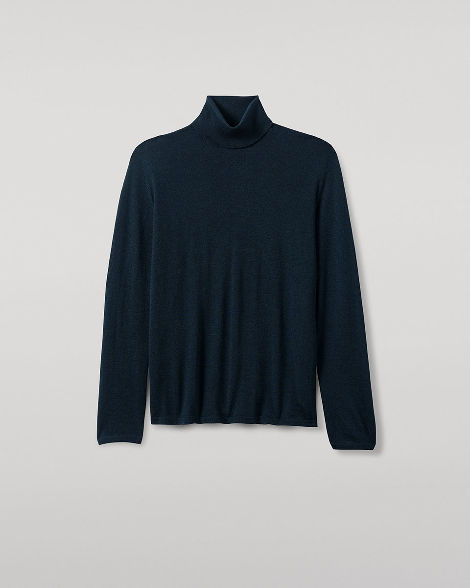 Johnstons of Elgin - Superfine Cashmere Dark Green Roll Neck Jumper
