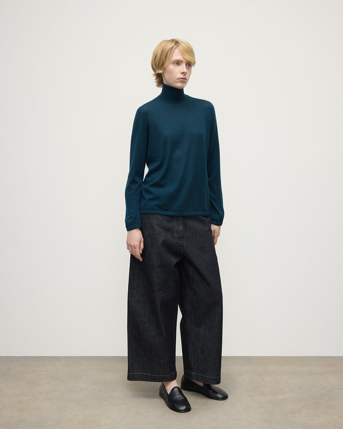 Johnstons of Elgin - Superfine Cashmere Dark Green Roll Neck Jumper