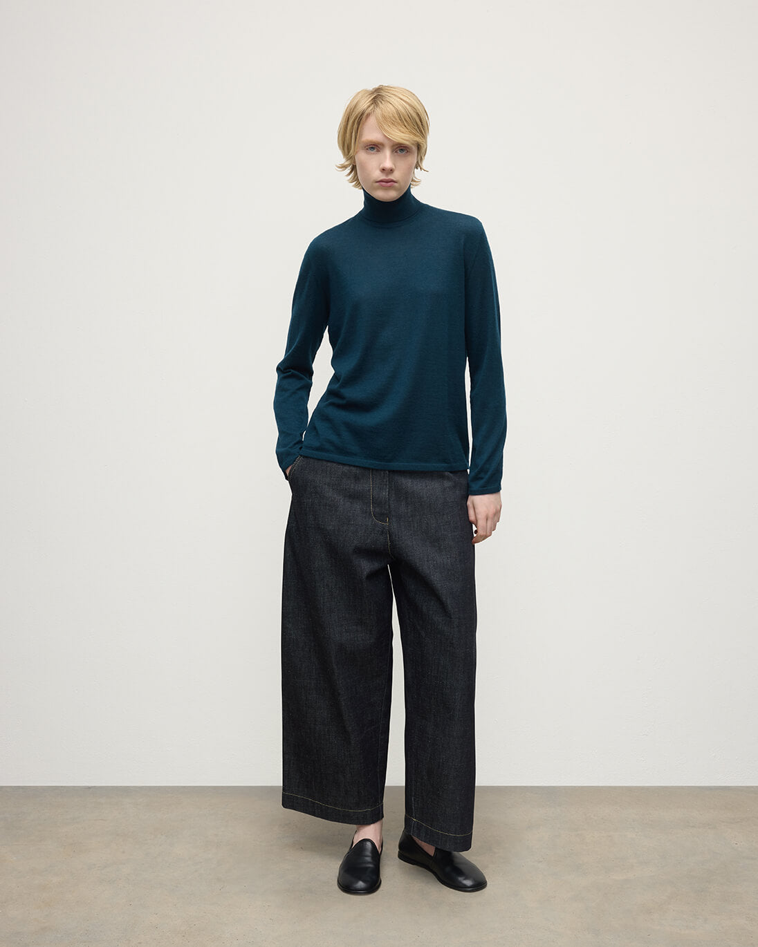 Johnstons of Elgin - Superfine Cashmere Dark Green Roll Neck Jumper
