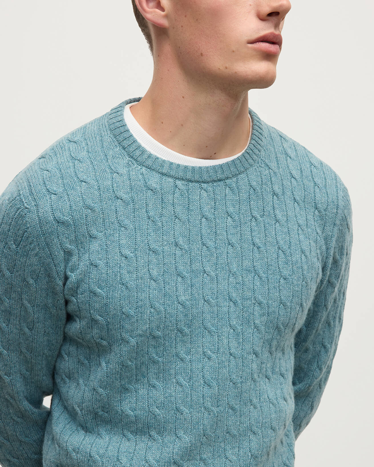 Johnstons of Elgin - Cable Knit Green Cashmere Jumper