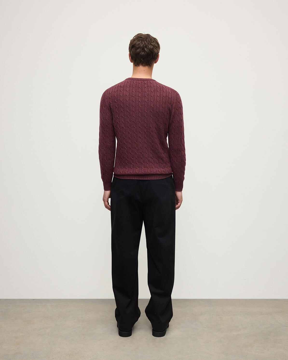 Johnstons of Elgin - Cable Knit Purple Cashmere Jumper
