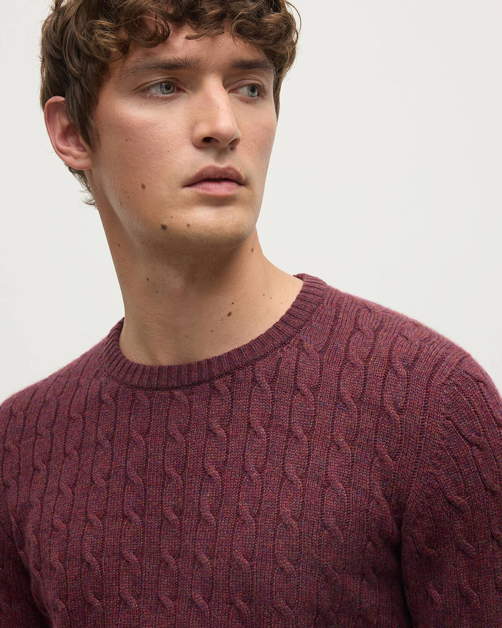 Johnstons of Elgin - Cable Knit Purple Cashmere Jumper