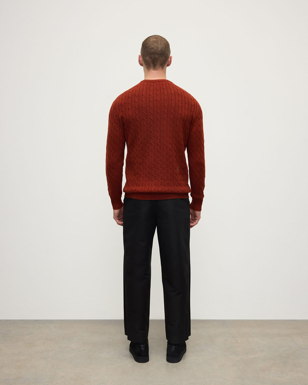 Johnstons of Elgin - Cable Knit Dark Red Cashmere Jumper