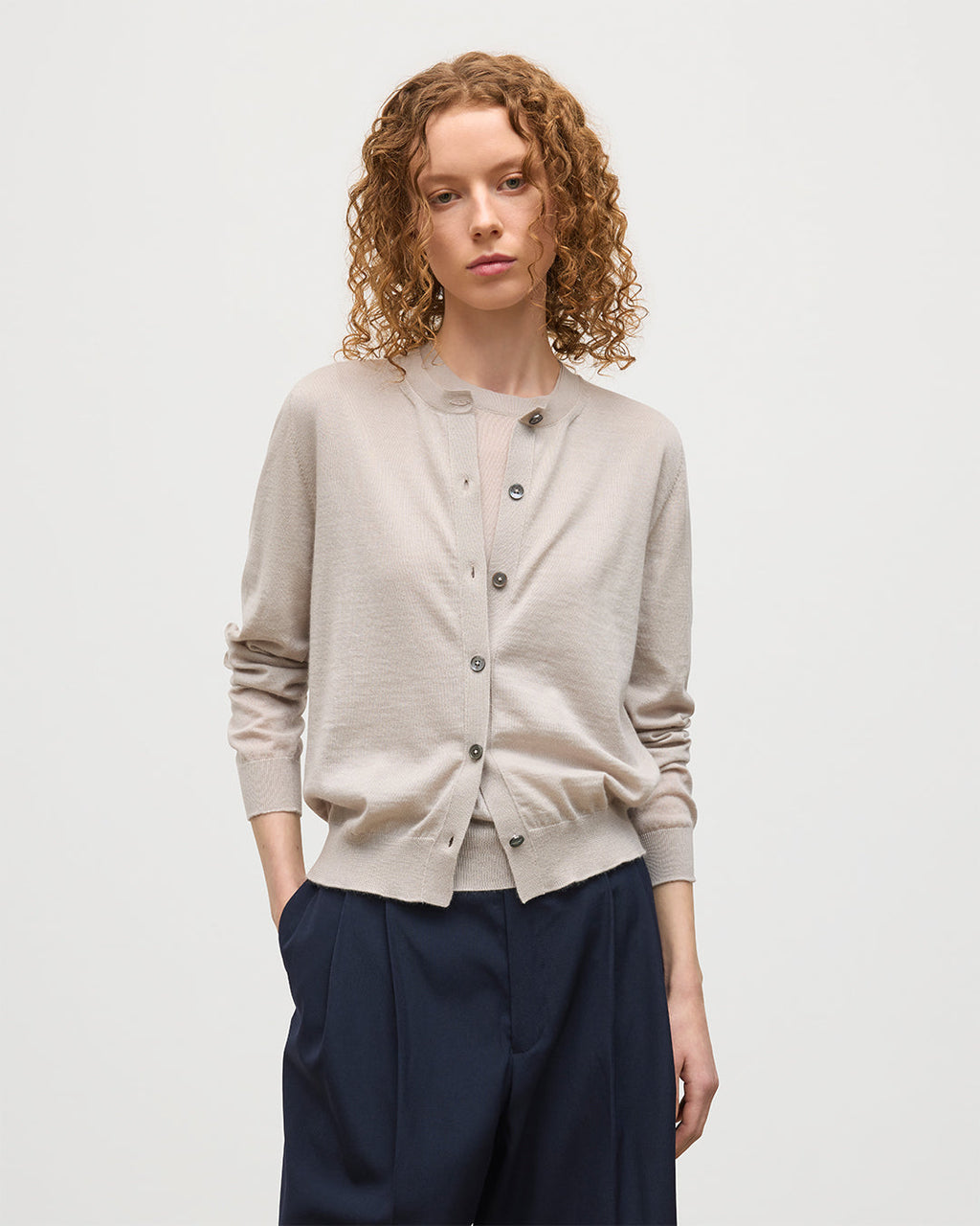 Johnstons of Elgin - Honor Cream Superfine Cashmere Cardigan