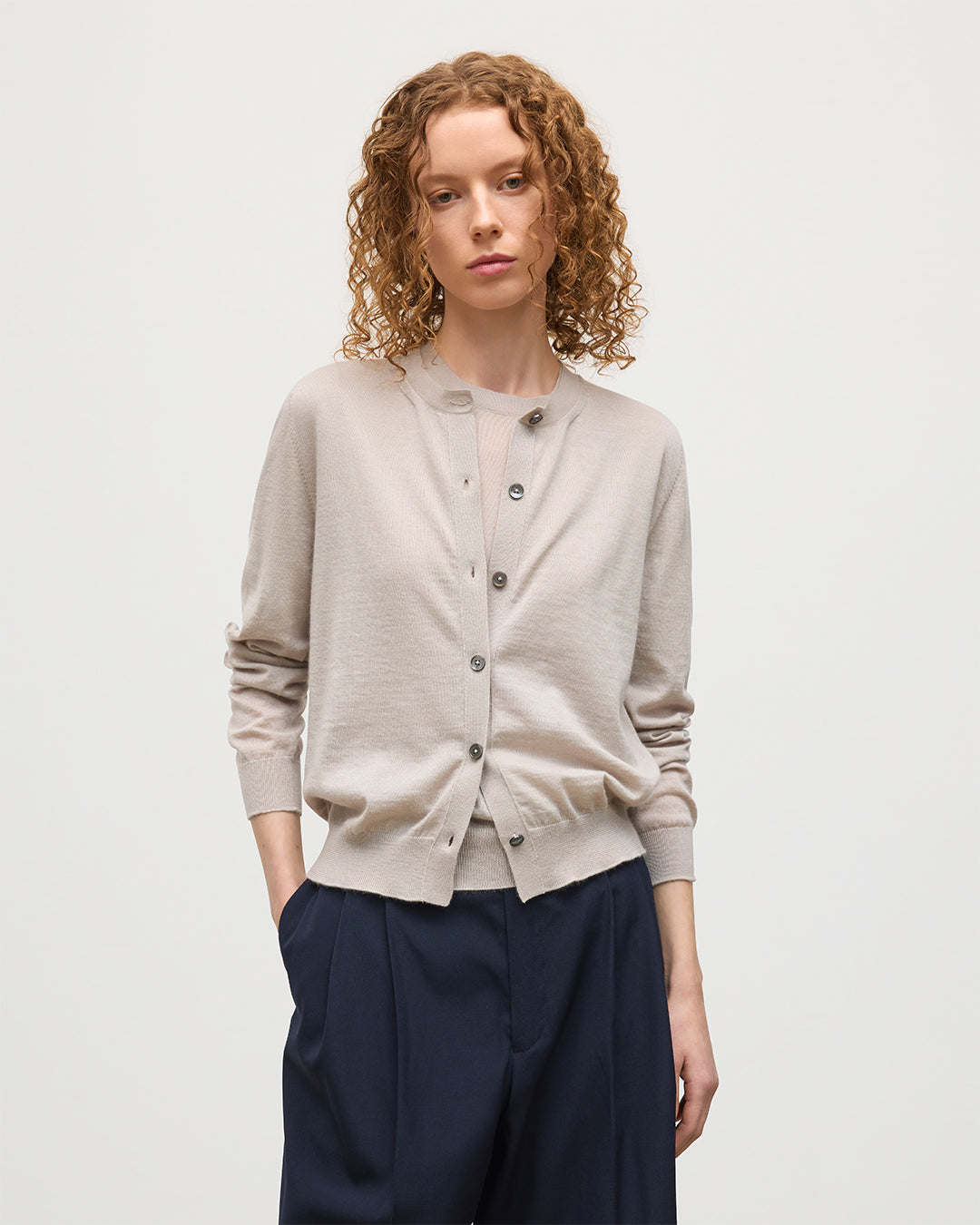 Johnstons of Elgin - Honor Cream Superfine Cashmere Cardigan
