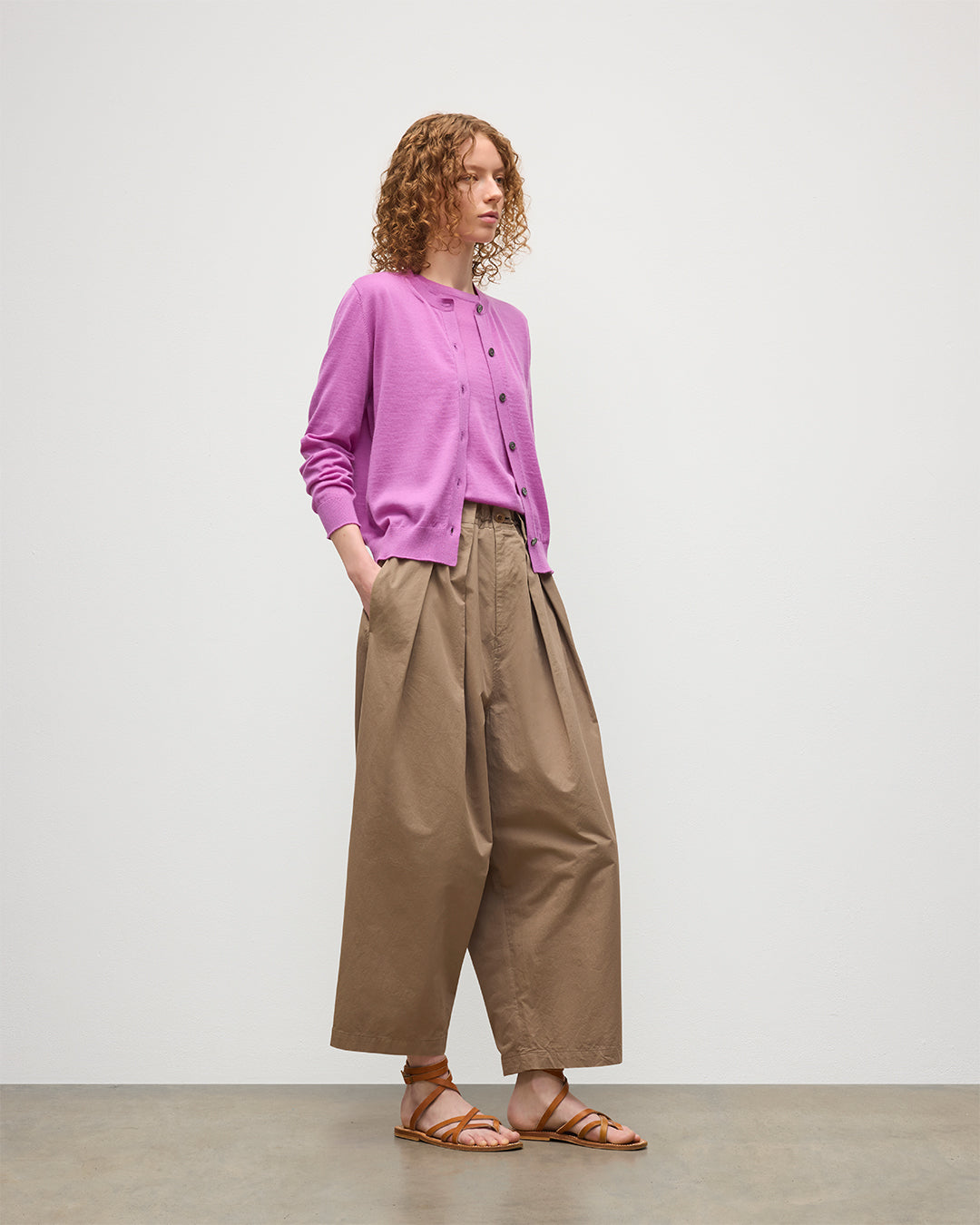 Johnstons of Elgin - Honor Pink Superfine Cashmere Cardigan