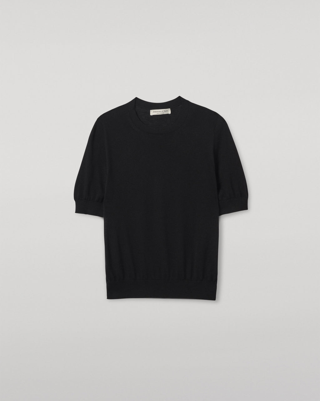 Johnstons of Elgin - Honor Black Superfine Cashmere T - Shirt