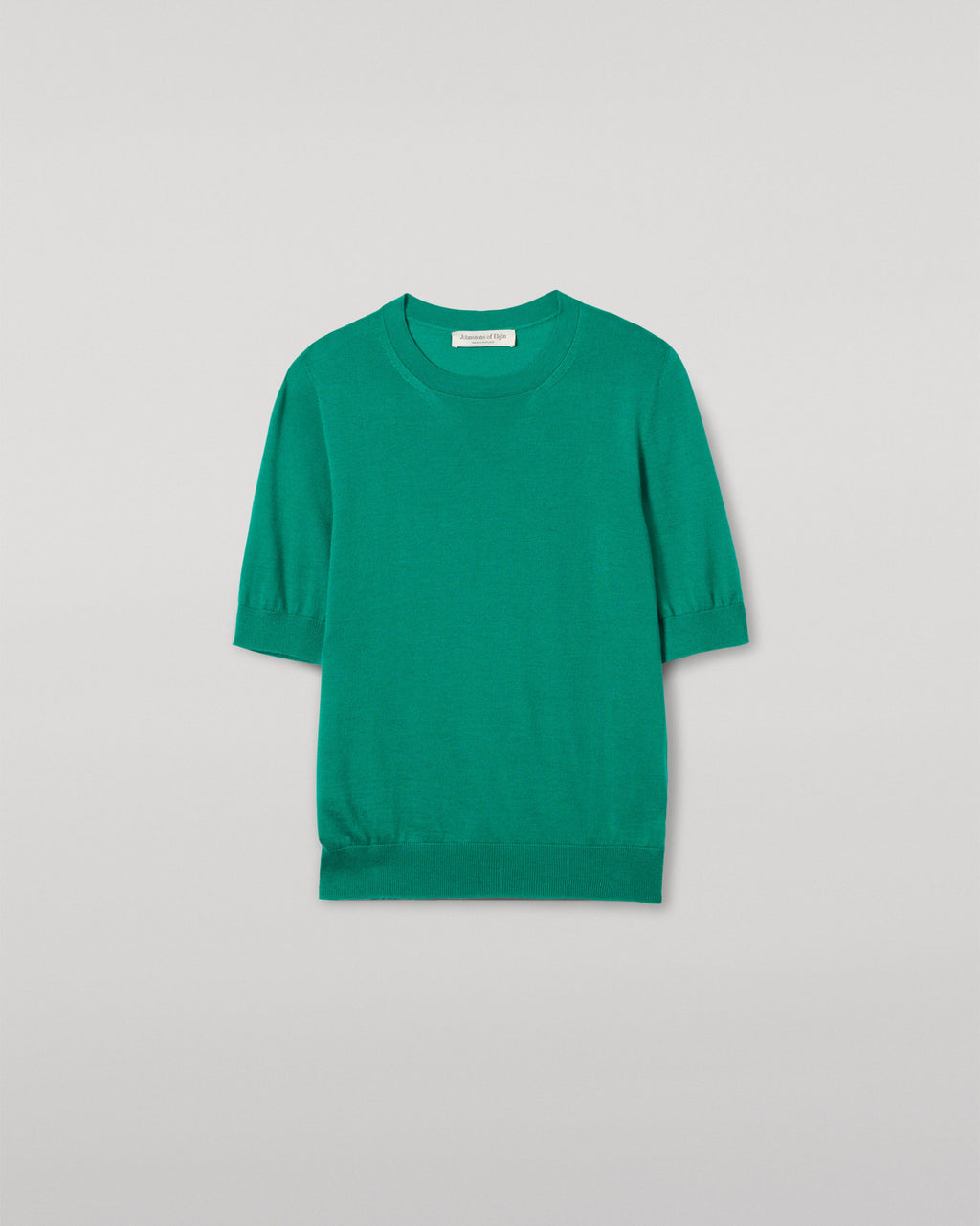 Johnstons of Elgin - Honor Bright Green Superfine Cashmere T - Shirt