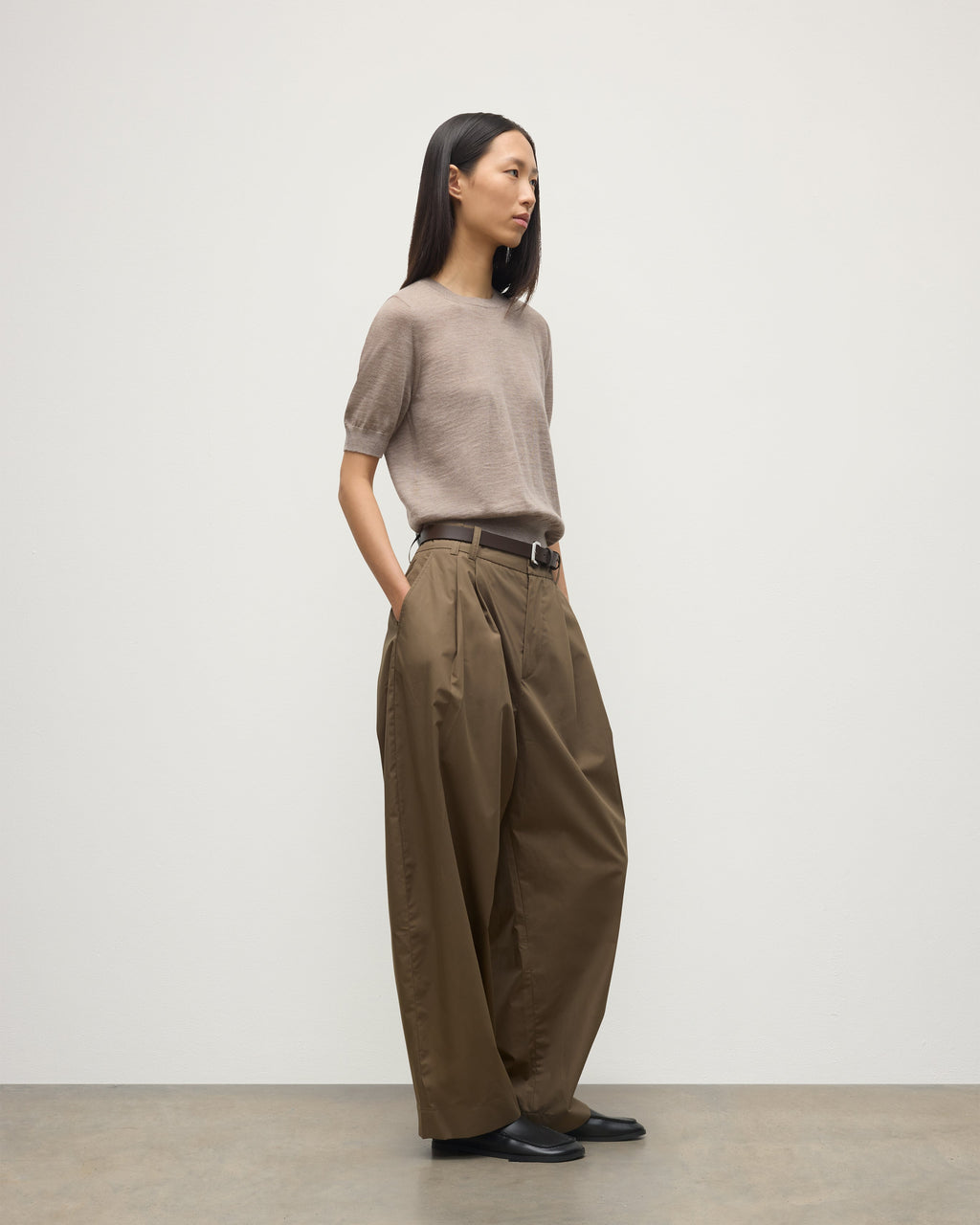 Johnstons of Elgin - Honor Light Brown Superfine Cashmere T - Shirt