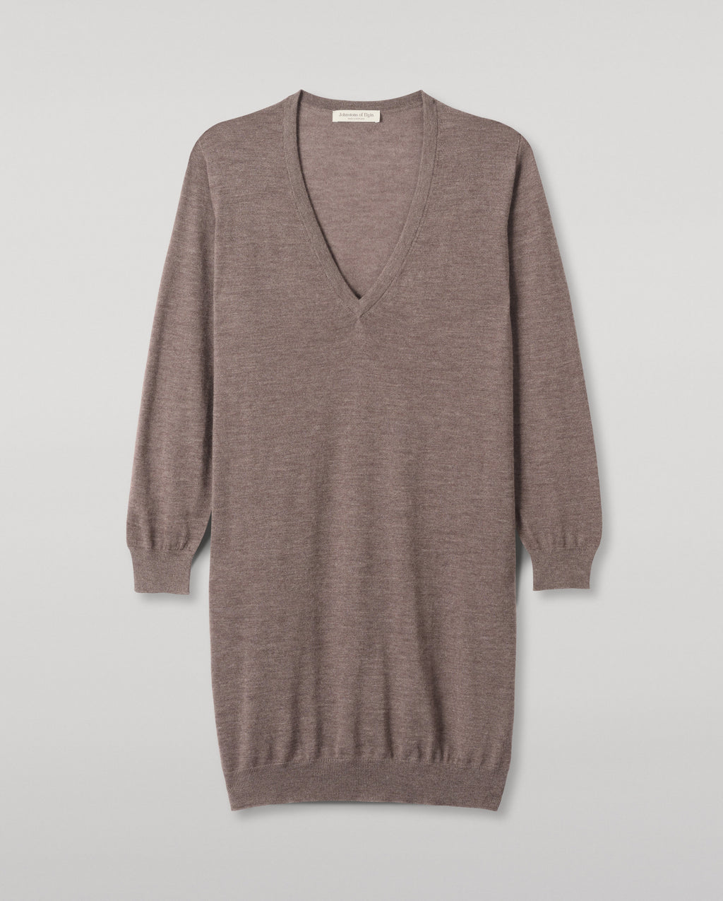 Johnstons of Elgin - Elise Brown Long Superfine Cashmere Jumper