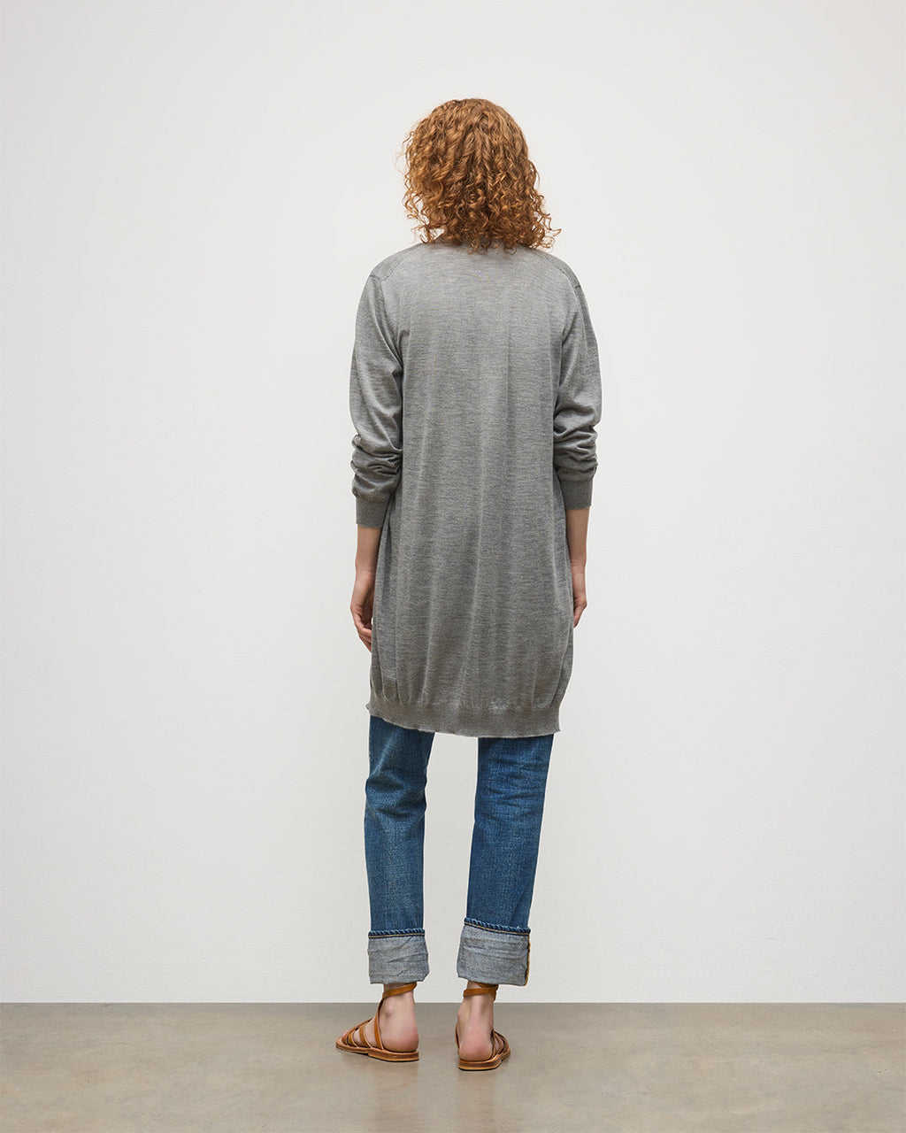 Johnstons of Elgin - Elise Grey Long Superfine Cashmere Cardigan