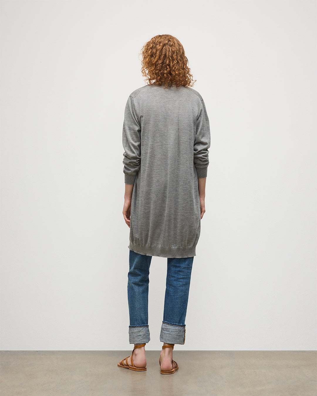 Johnstons of Elgin - Elise Grey Long Superfine Cashmere Cardigan