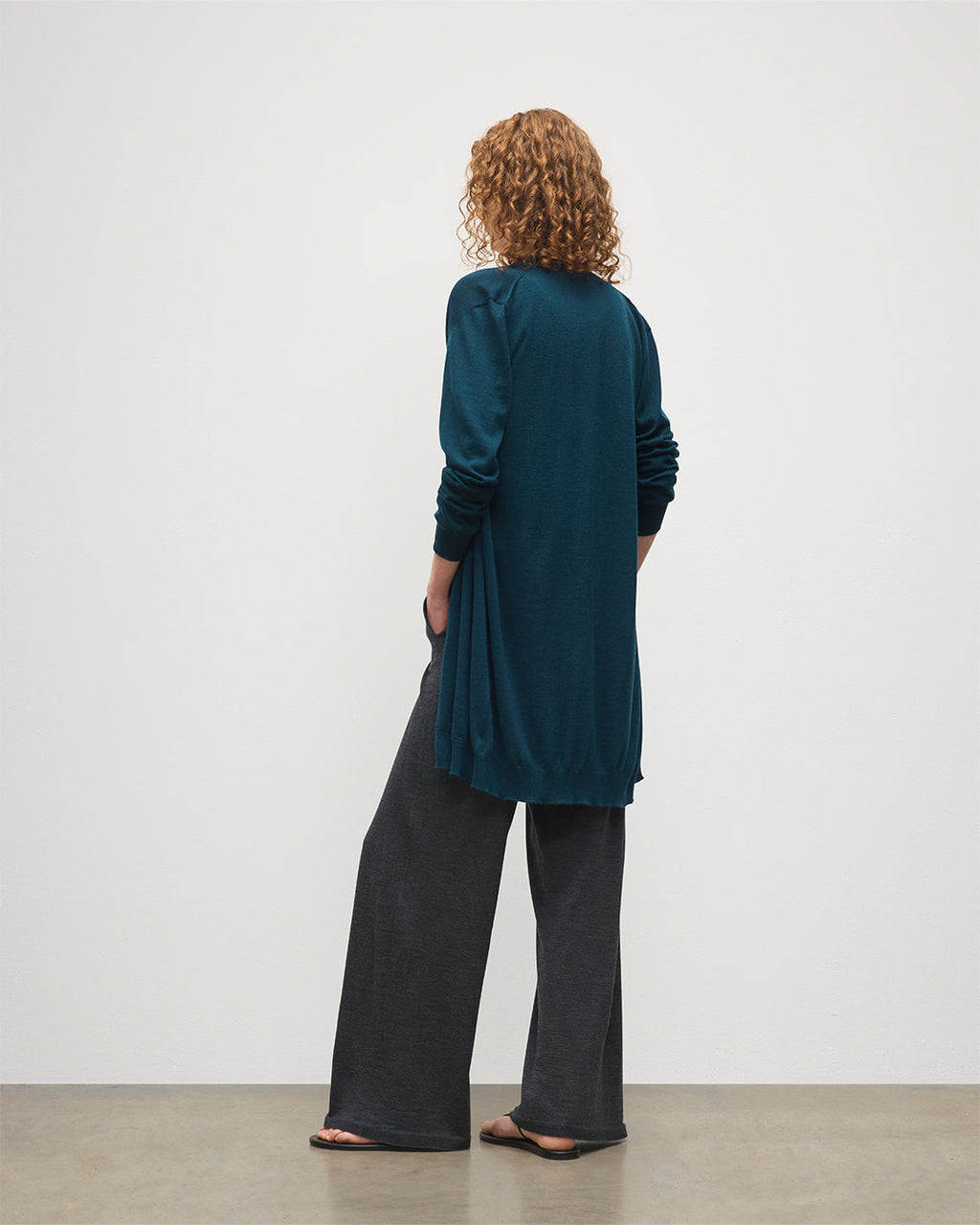 Johnstons of Elgin - Elise Bottle Green Long Superfine Cashmere Cardigan