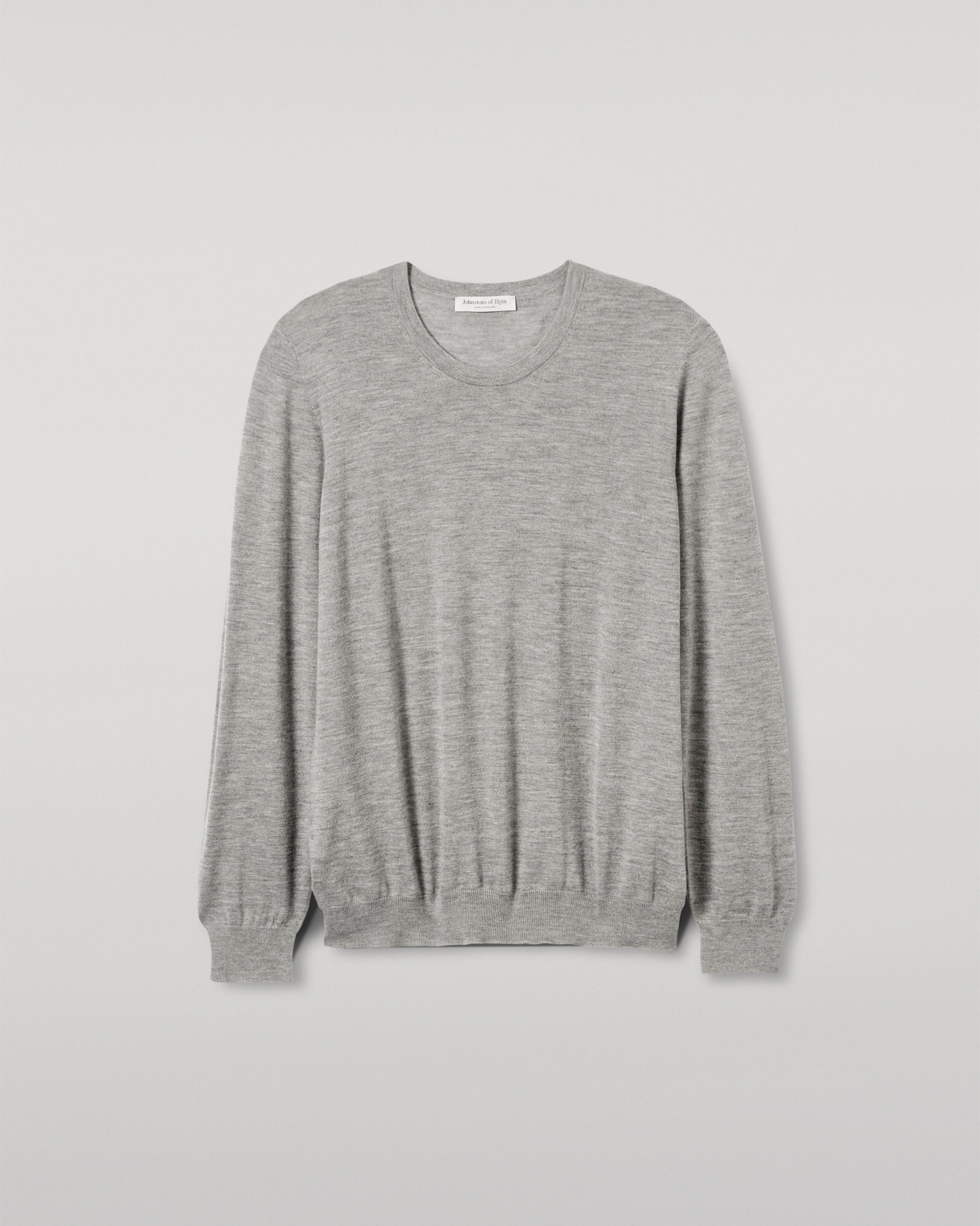 Johnstons of Elgin - Fin Grey Superfine Cashmere Jumper
