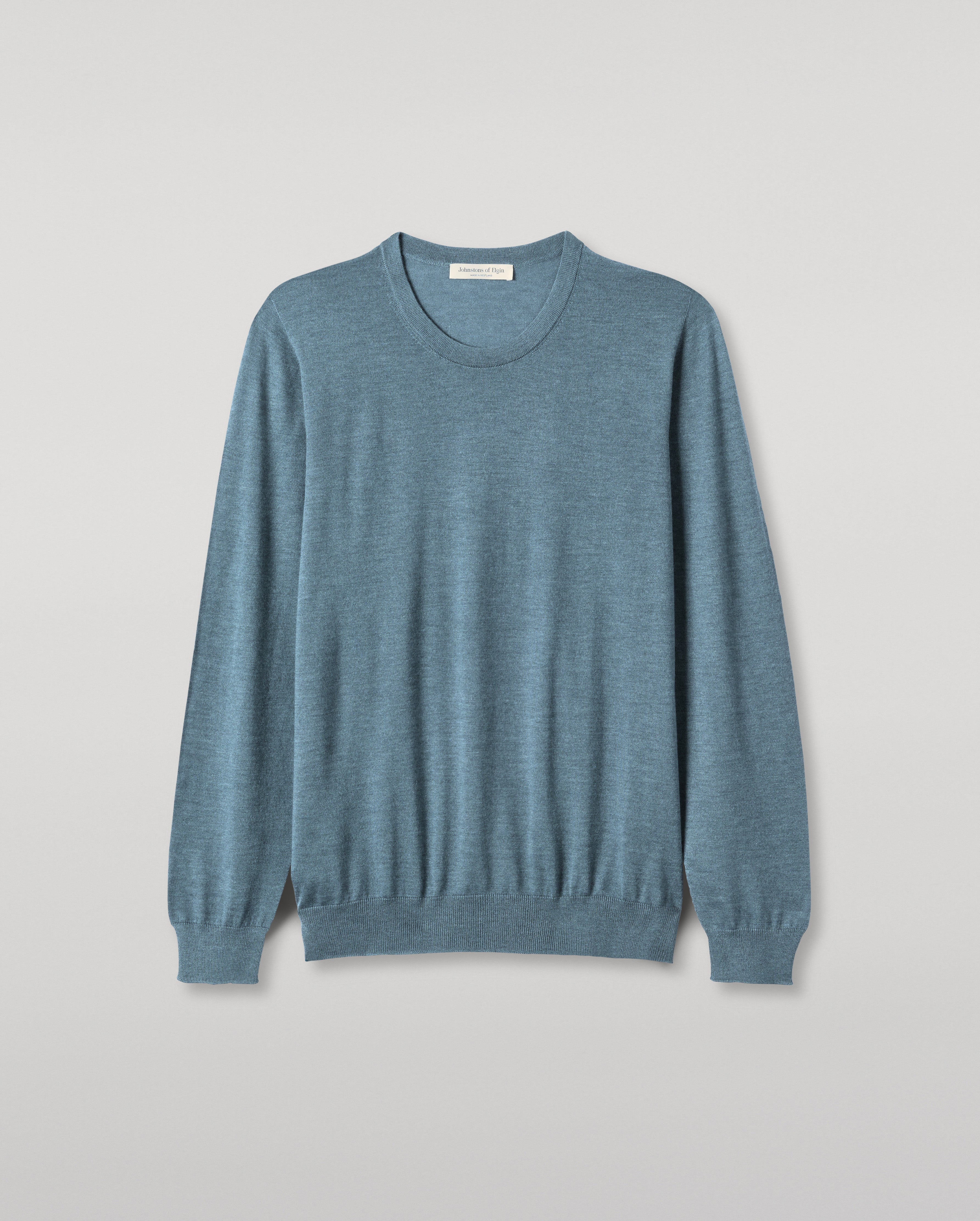 Johnstons of Elgin - Fin Blue Superfine Cashmere Jumper