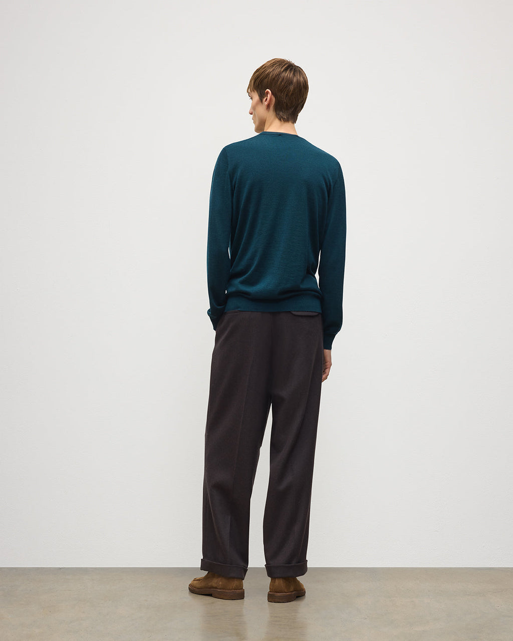 Johnstons of Elgin - Fin Bottle Green Superfine Cashmere Jumper