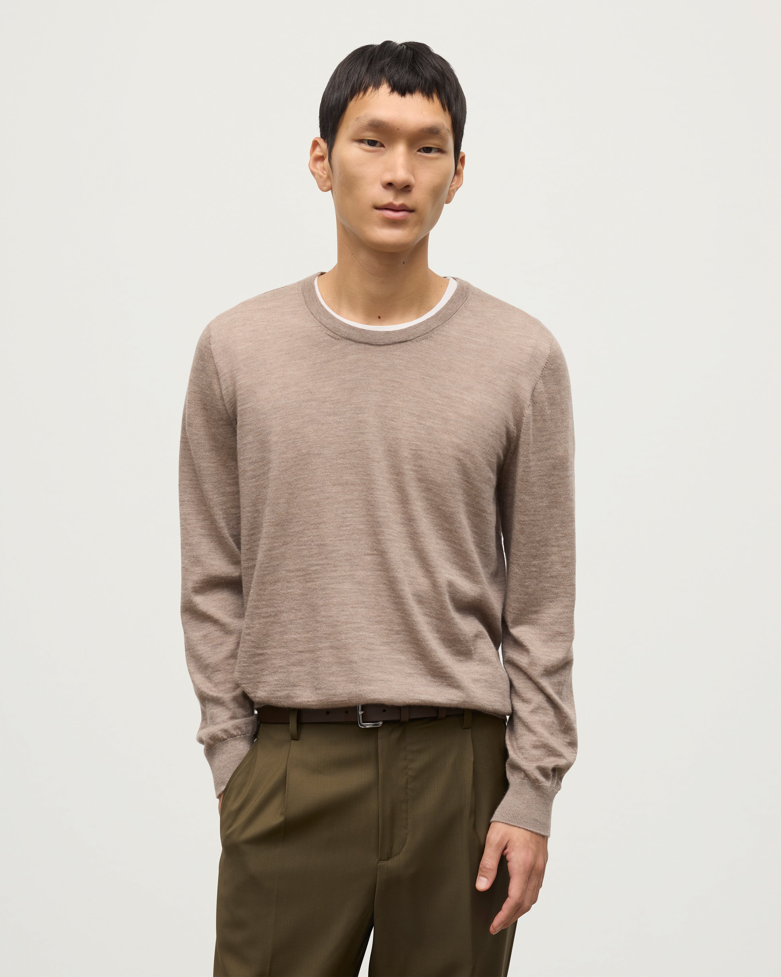 Johnstons of Elgin - Fin Light Brown Superfine Cashmere Jumper