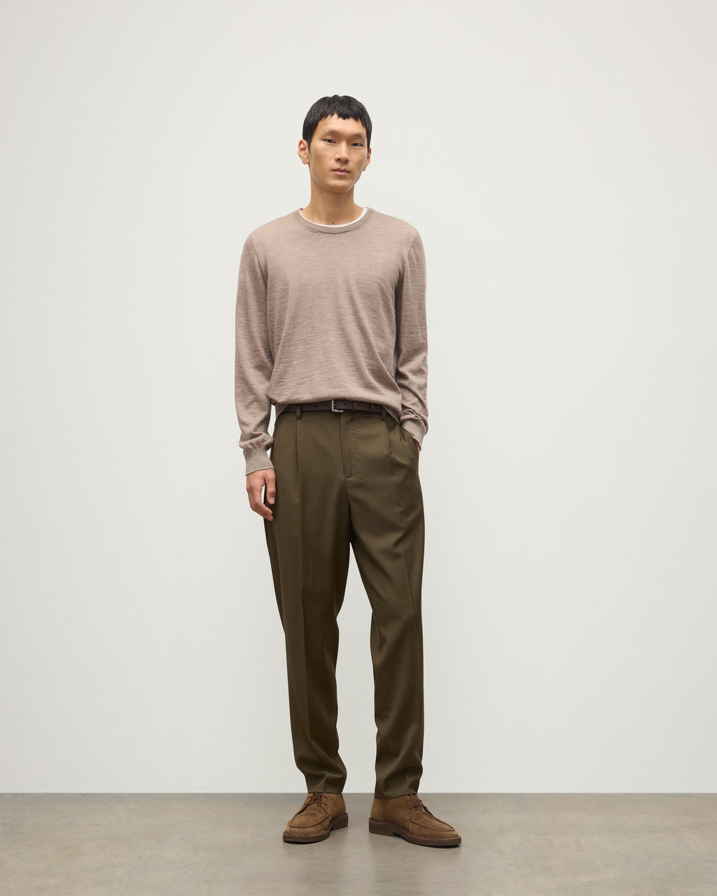 Johnstons of Elgin - Fin Light Brown Superfine Cashmere Jumper
