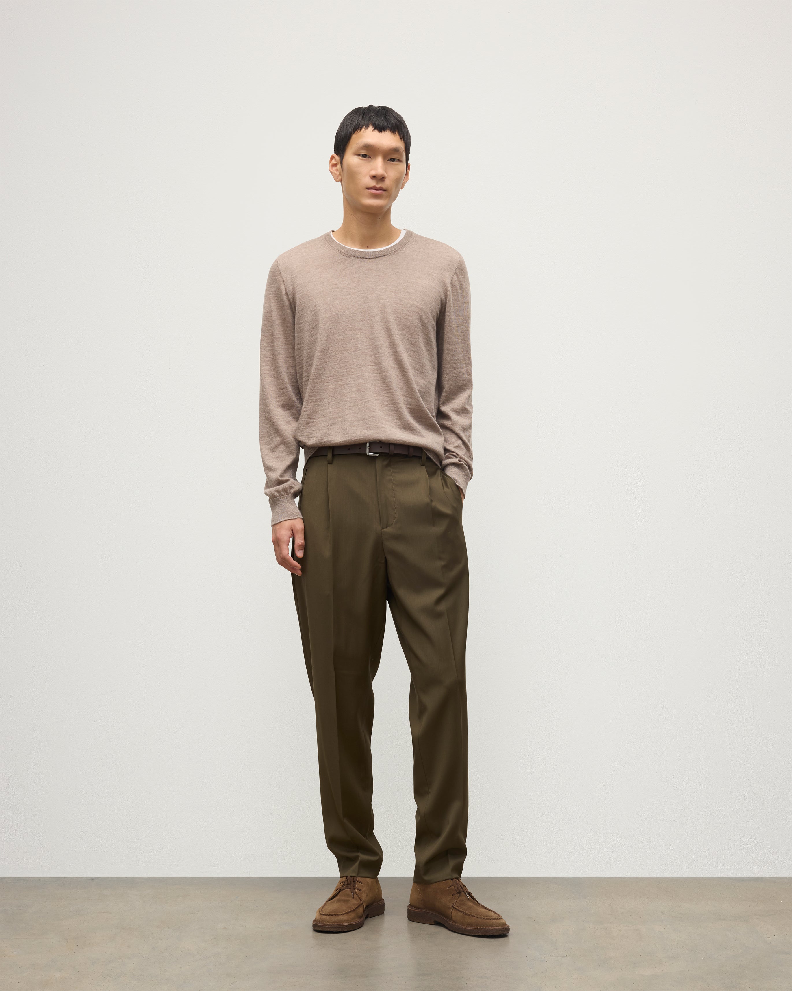 Johnstons of Elgin - Fin Light Brown Superfine Cashmere Jumper