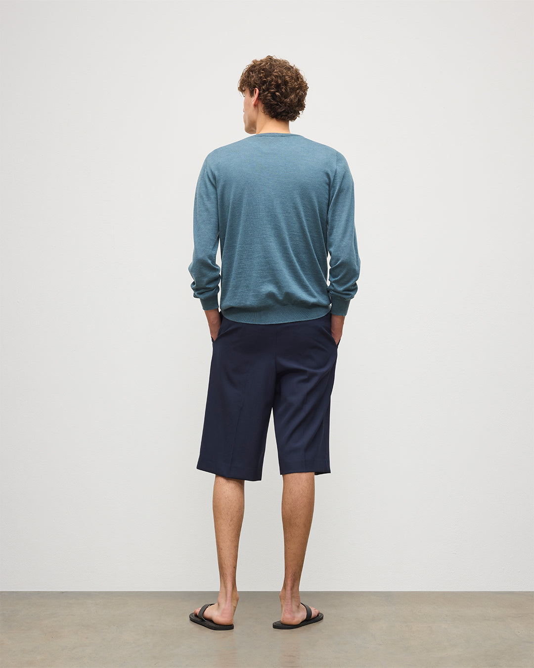 Johnstons of Elgin - Fin Blue Superfine Cashmere Jumper