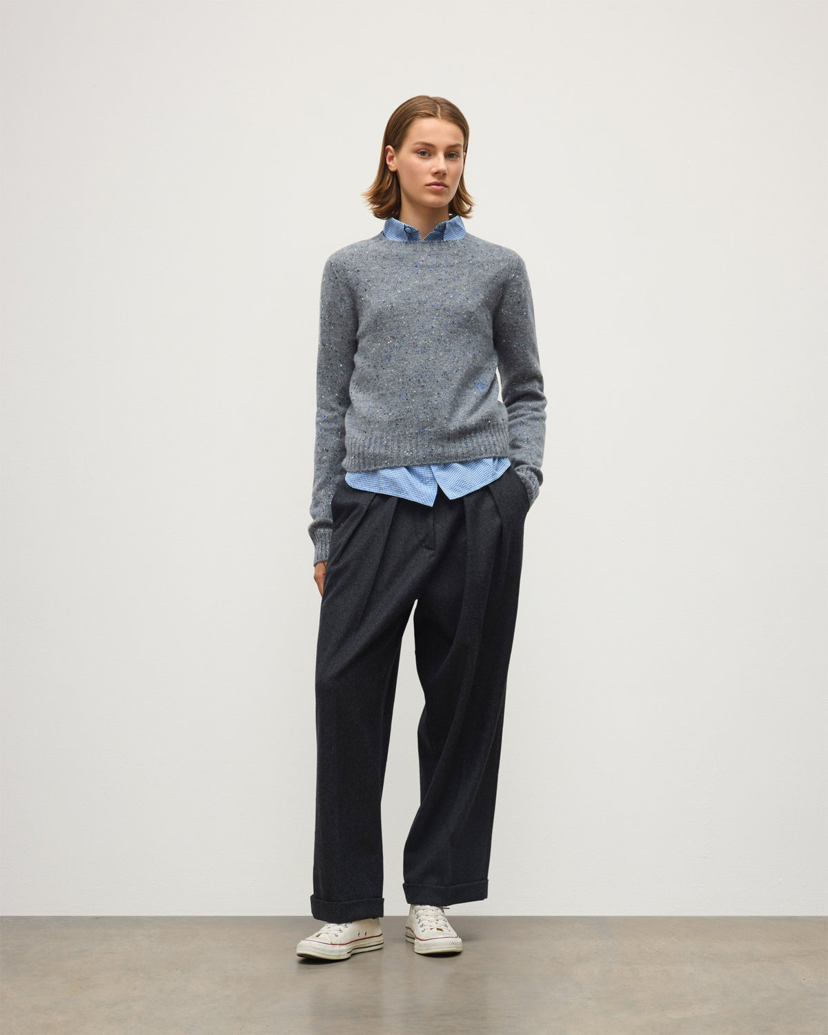 Johnstons of Elgin - Cairn Grey Donegal Cashmere Jumper