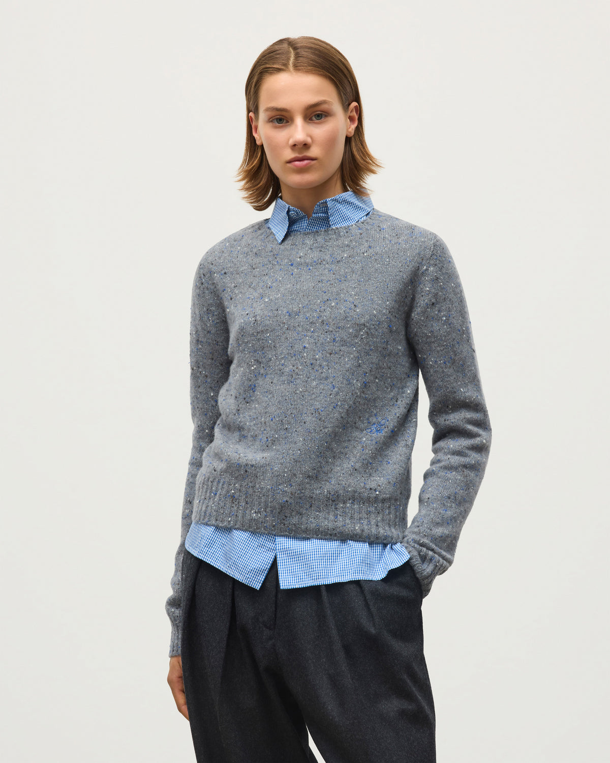 Johnstons of Elgin - Cairn Grey Donegal Cashmere Jumper
