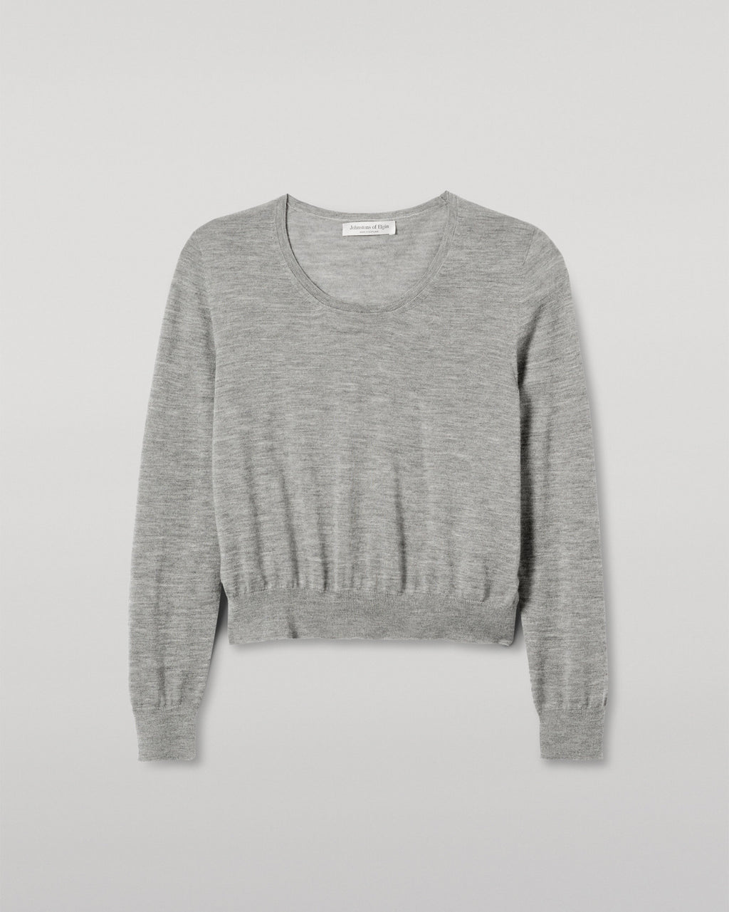 Johnstons of Elgin - Ella Scoop Neck Superfine Cashmere Grey Jumper