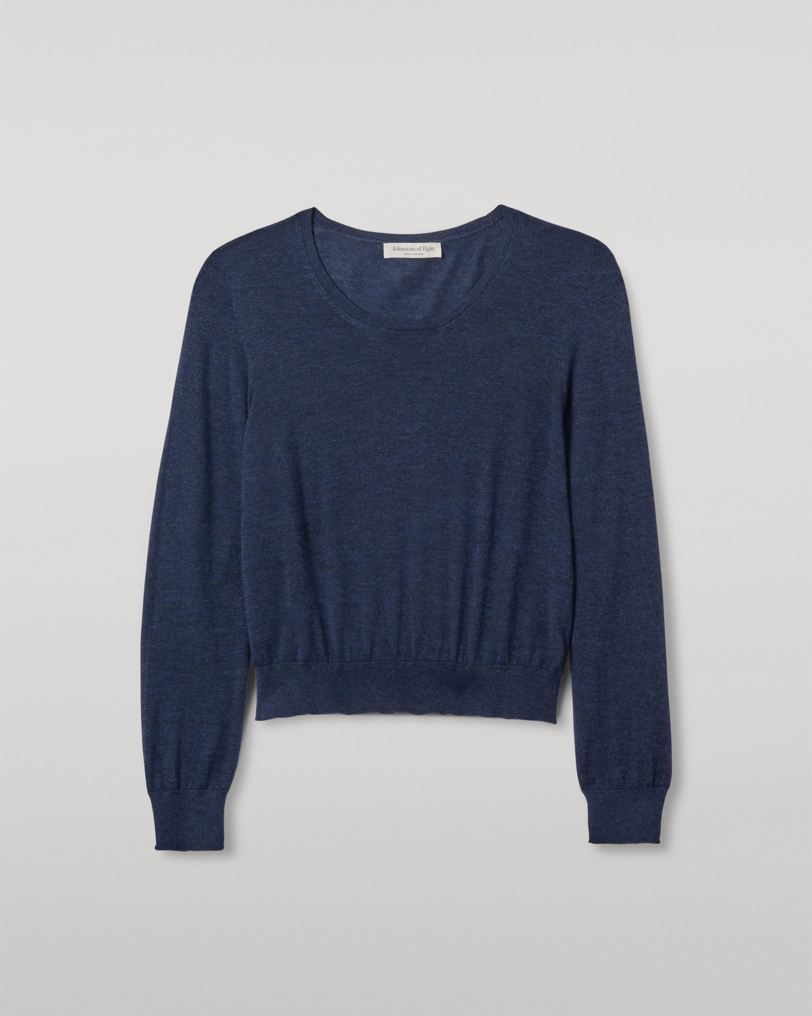 Johnstons of Elgin - Ella Scoop Neck Superfine Cashmere Navy Jumper