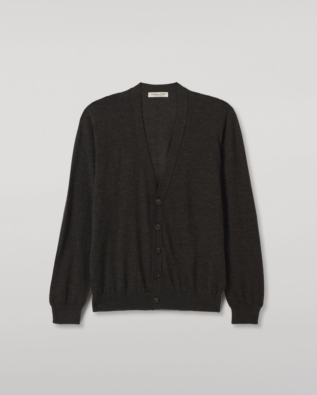 Johnstons of Elgin - Forsyth Dark Grey Superfine Cashmere Cardigan
