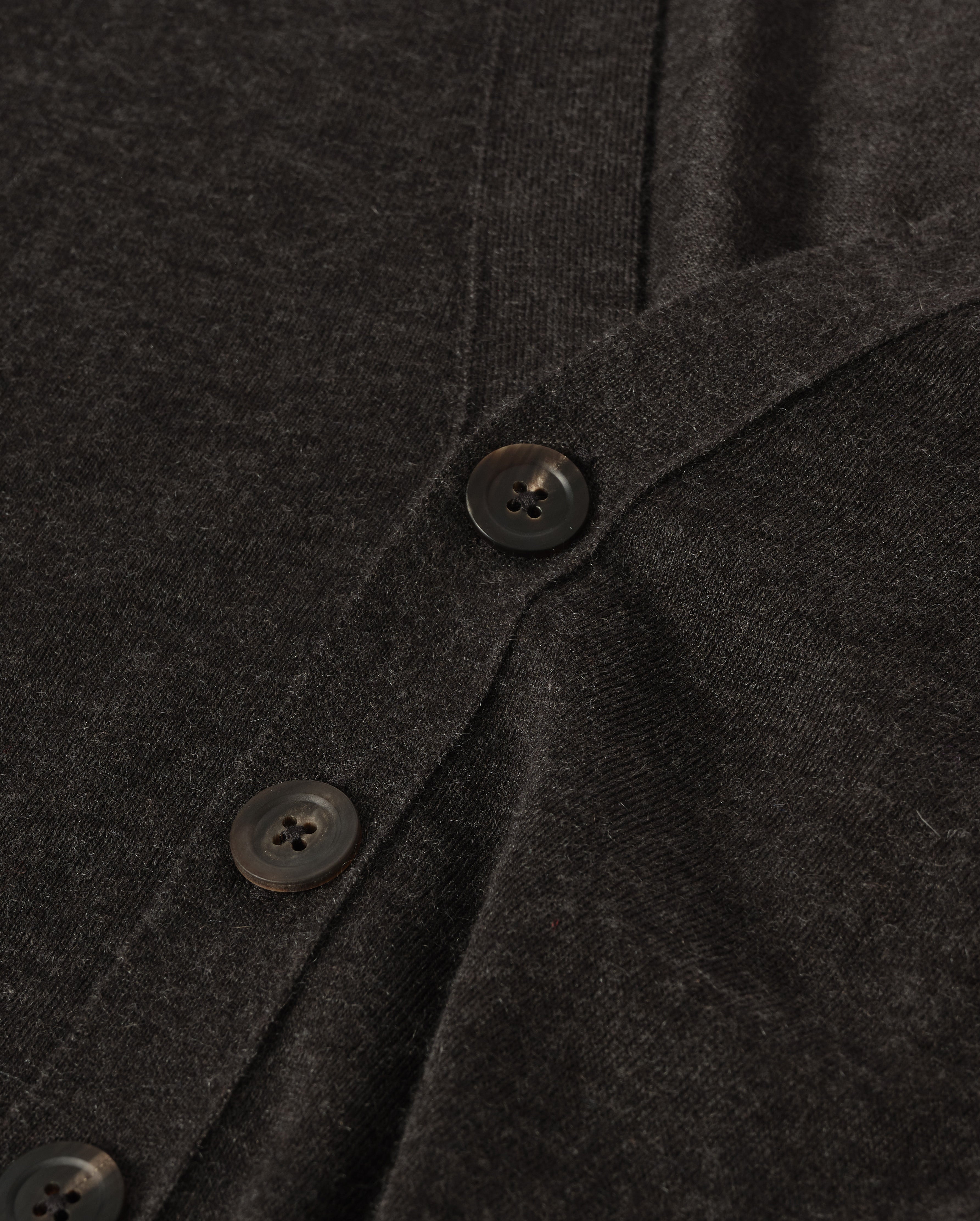 Johnstons of Elgin - Forsyth Dark Grey Superfine Cashmere Cardigan