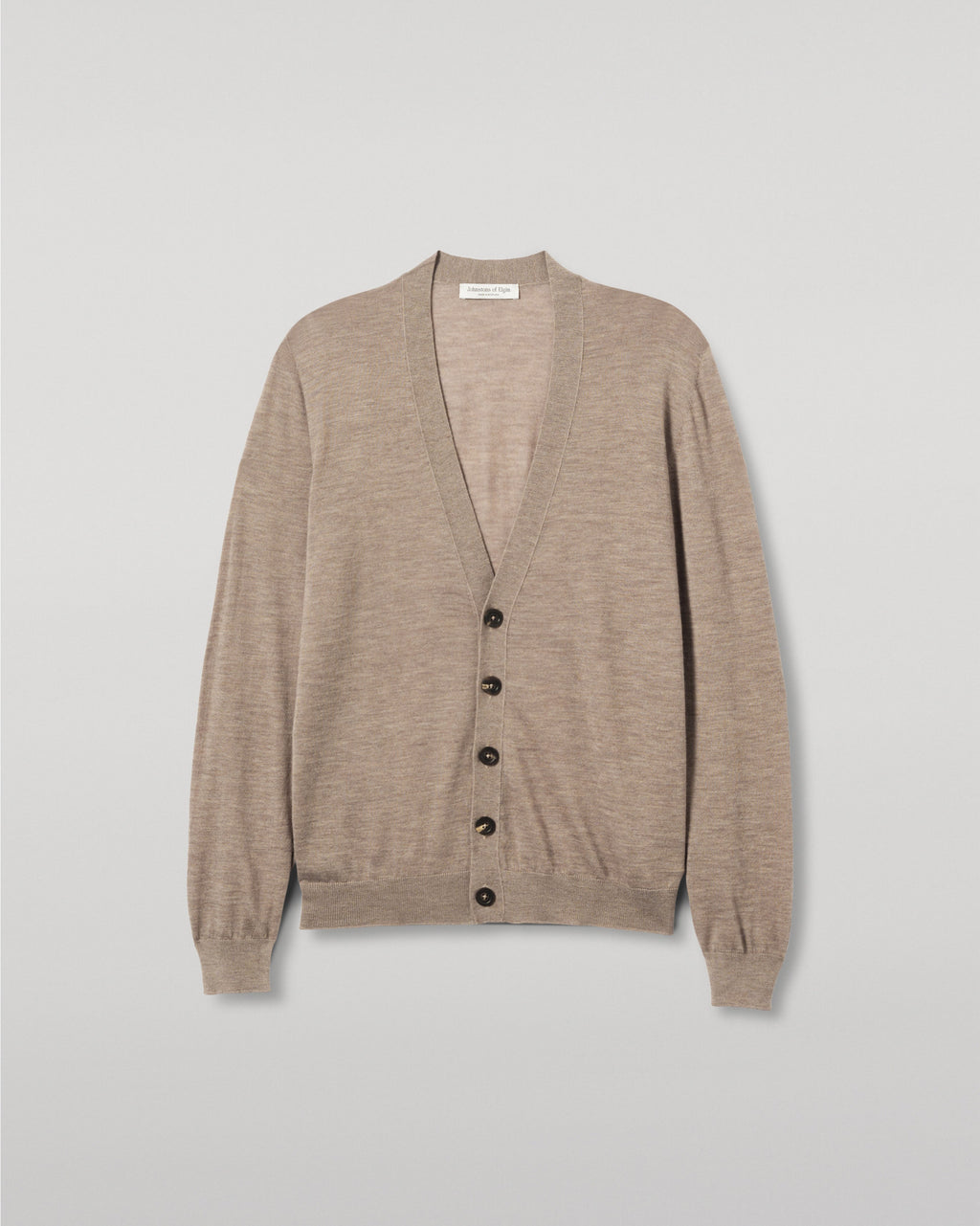 Johnstons of Elgin - Forsyth Light Brown Superfine Cashmere Cardigan