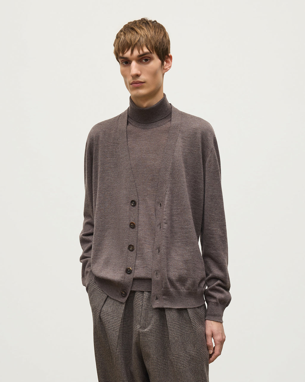 Johnstons of Elgin - Forsyth Brown Superfine Cashmere Cardigan