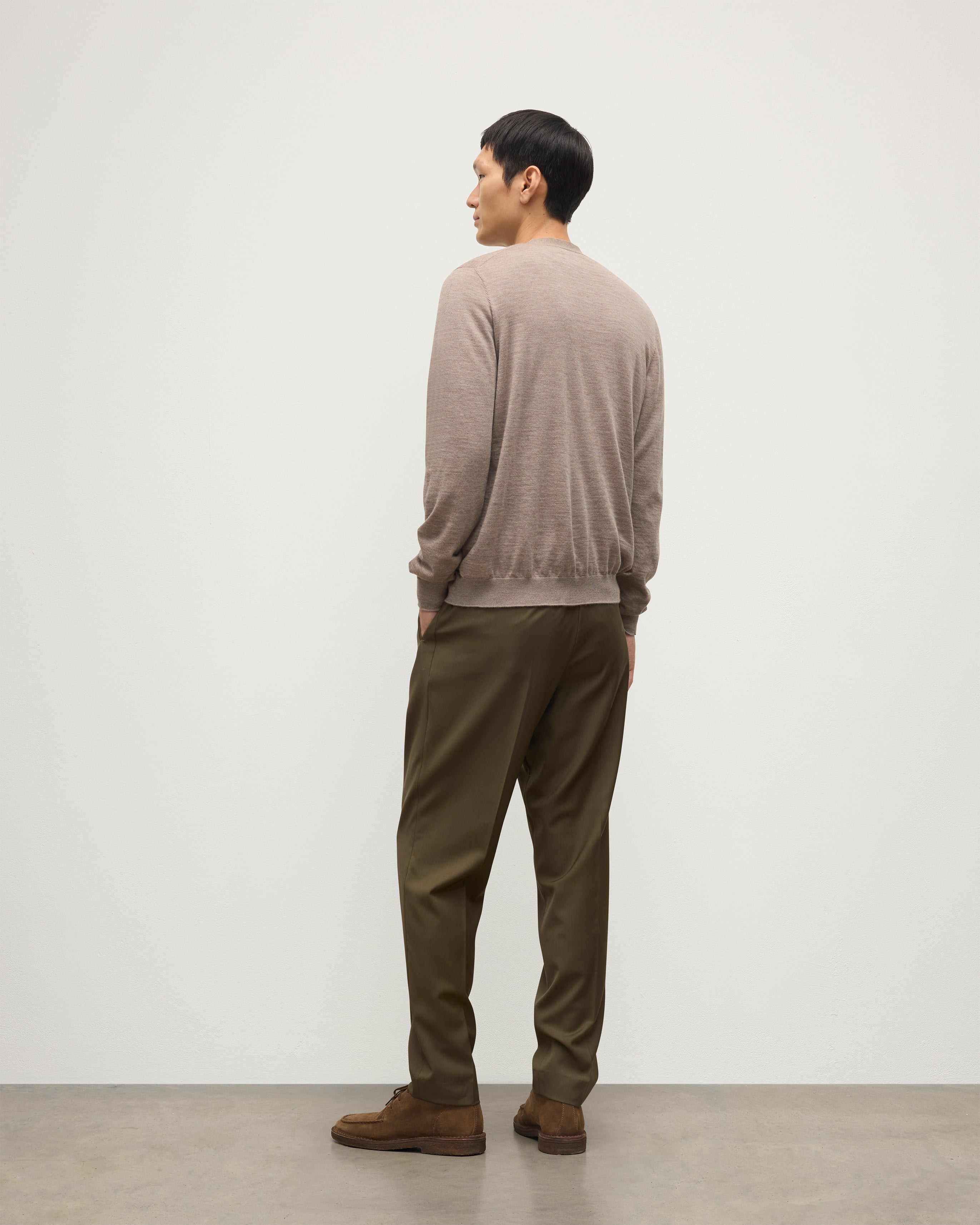 Johnstons of Elgin - Forsyth Light Brown Superfine Cashmere Cardigan