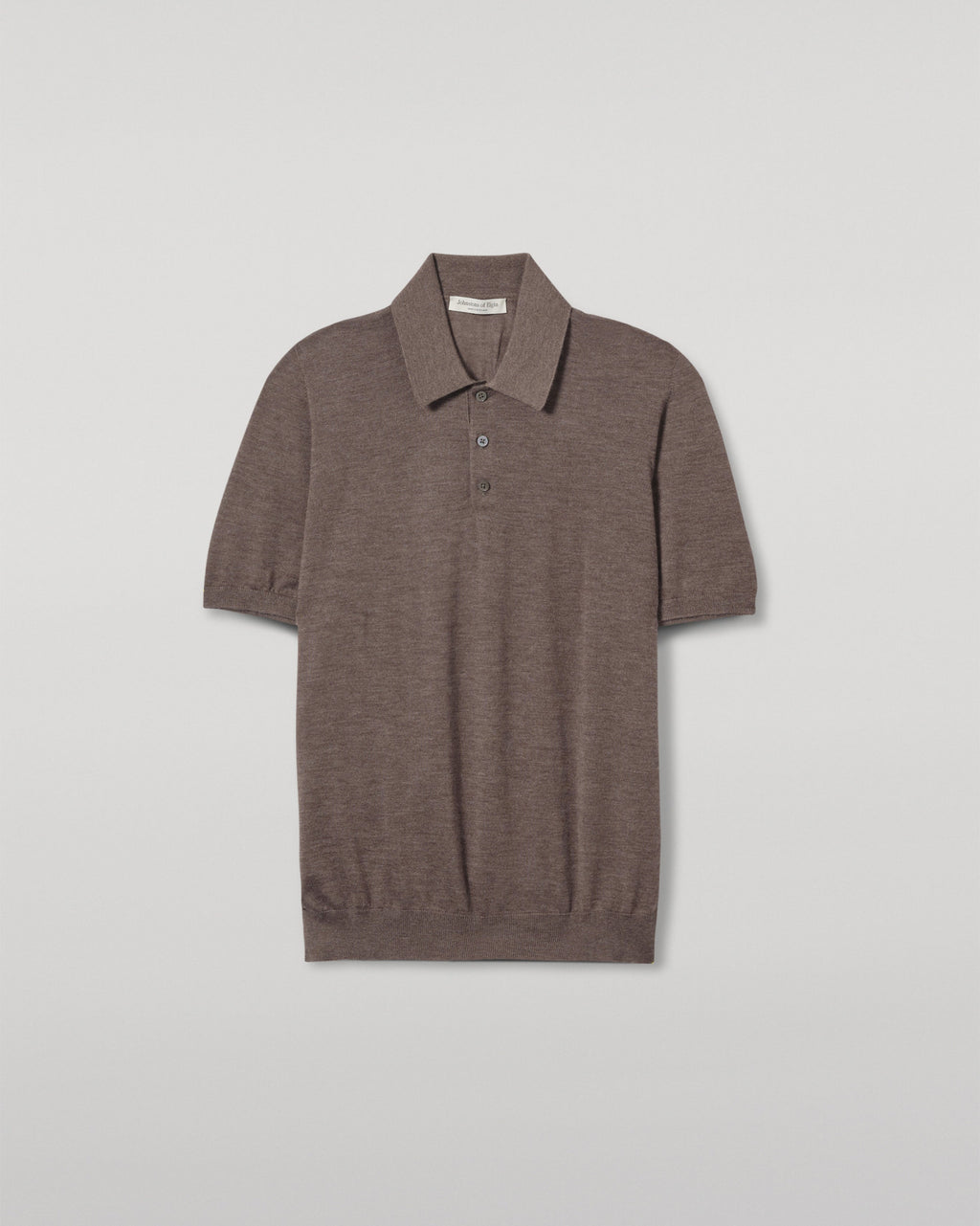 Johnstons of Elgin - Fin Brown Superfine Cashmere Polo Shirt