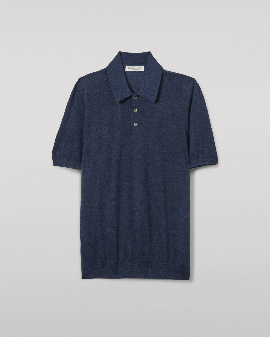 Johnstons of Elgin - Fin Navy Superfine Cashmere Polo Shirt