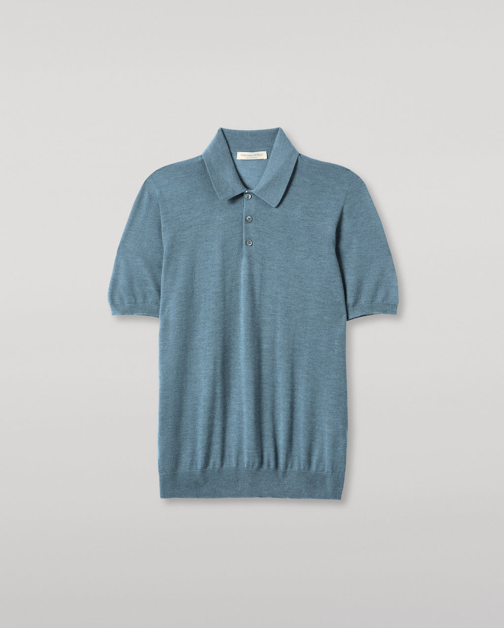 Johnstons of Elgin - Fin Blue Superfine Cashmere Polo Shirt