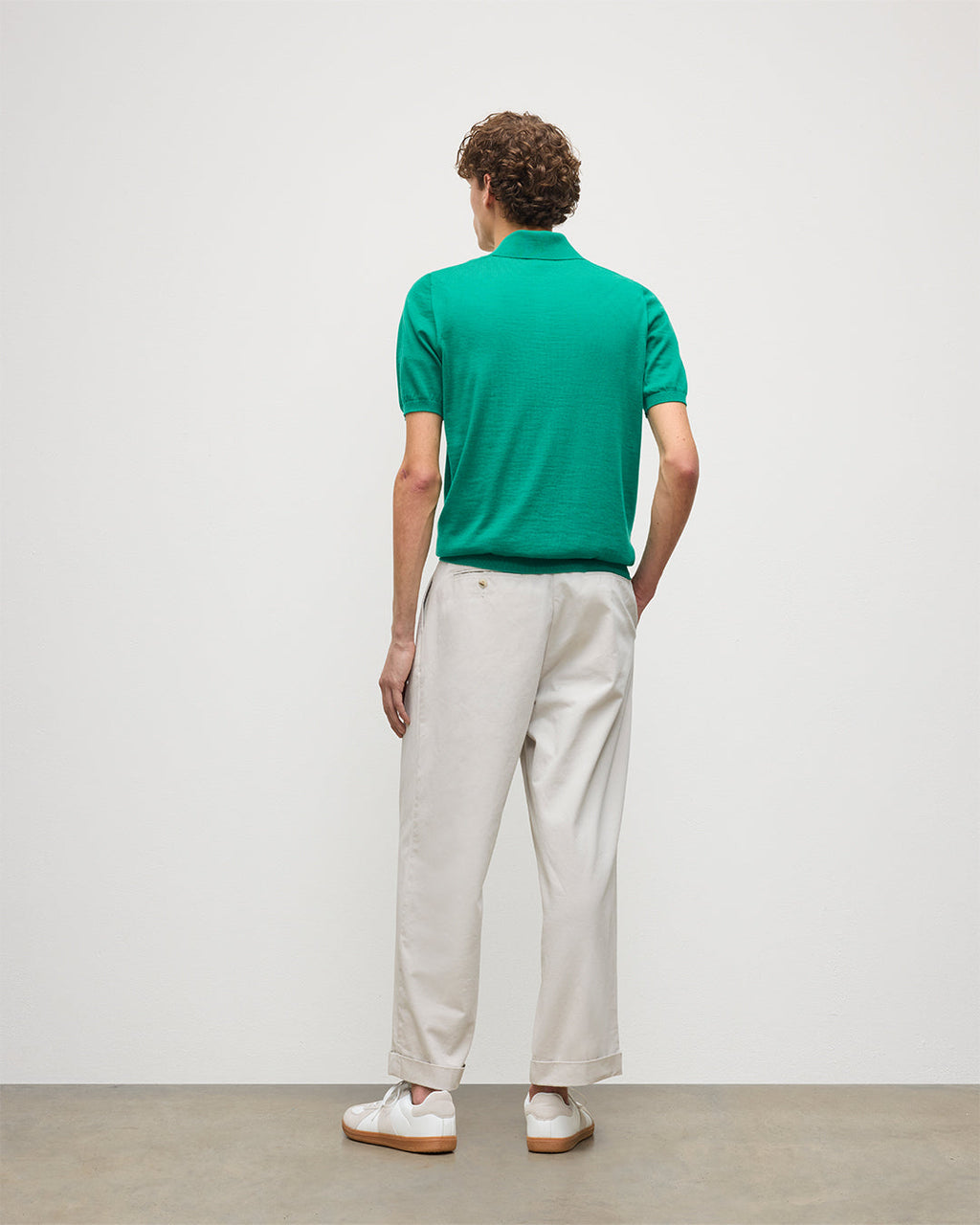 Johnstons of Elgin - Fin Bright Green Superfine Cashmere Polo Shirt