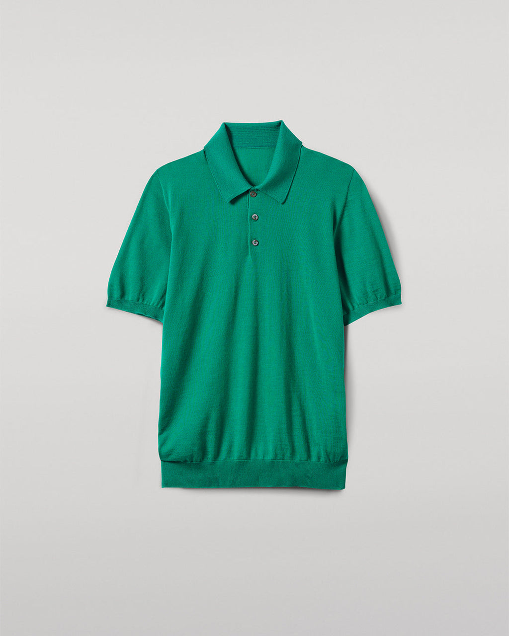 Johnstons of Elgin - Fin Bright Green Superfine Cashmere Polo Shirt