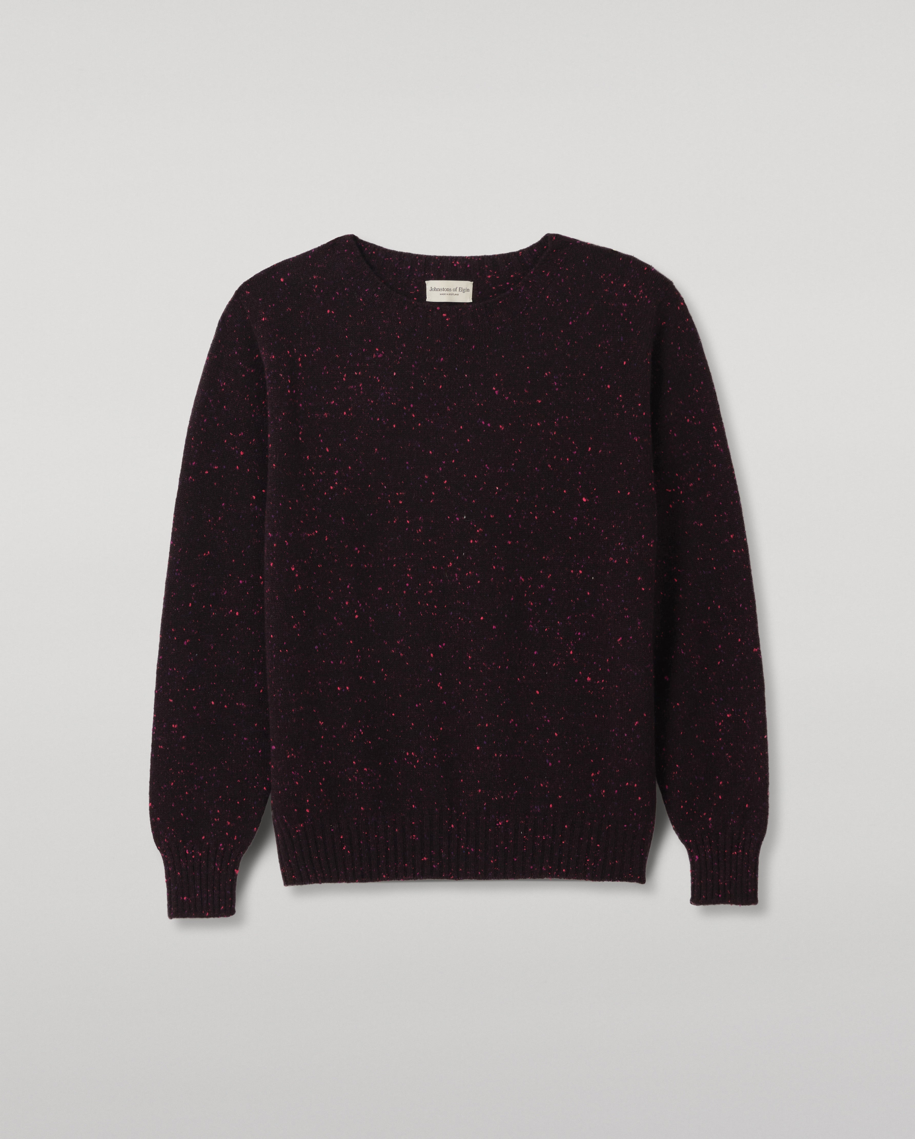 Johnstons of Elgin - Tiree Purple Donegal Cashmere Jumper