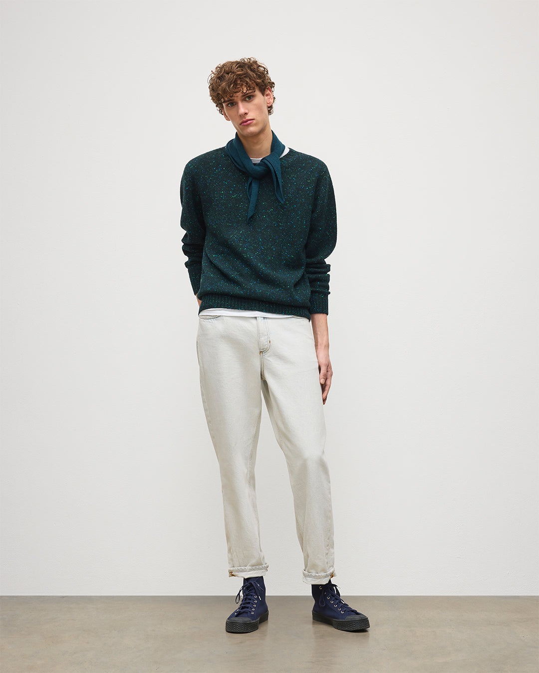 Johnstons of Elgin - Tiree Green Donegal Cashmere Jumper